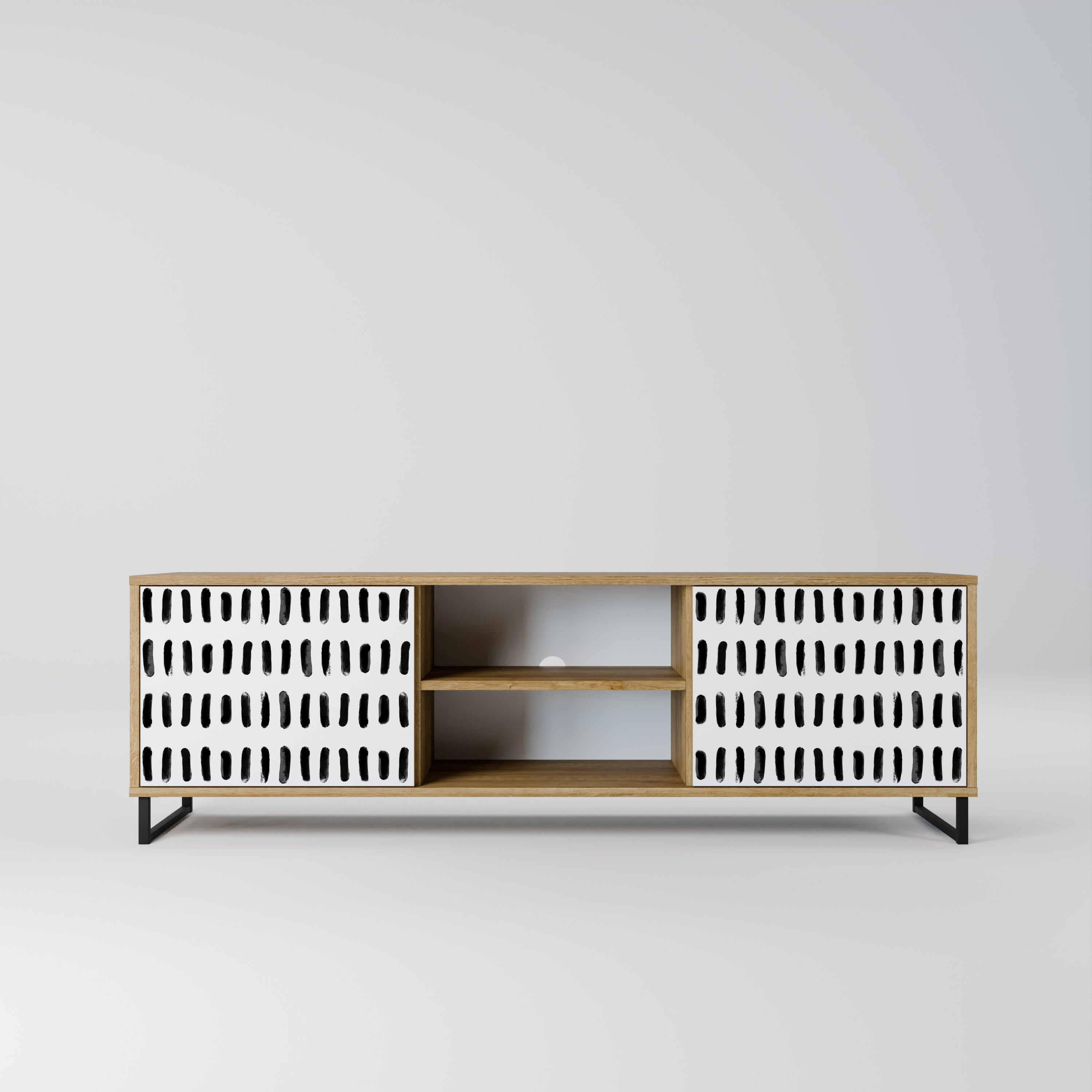 Meuble TV 2 portes NIGHTY MELODIES effet chêne