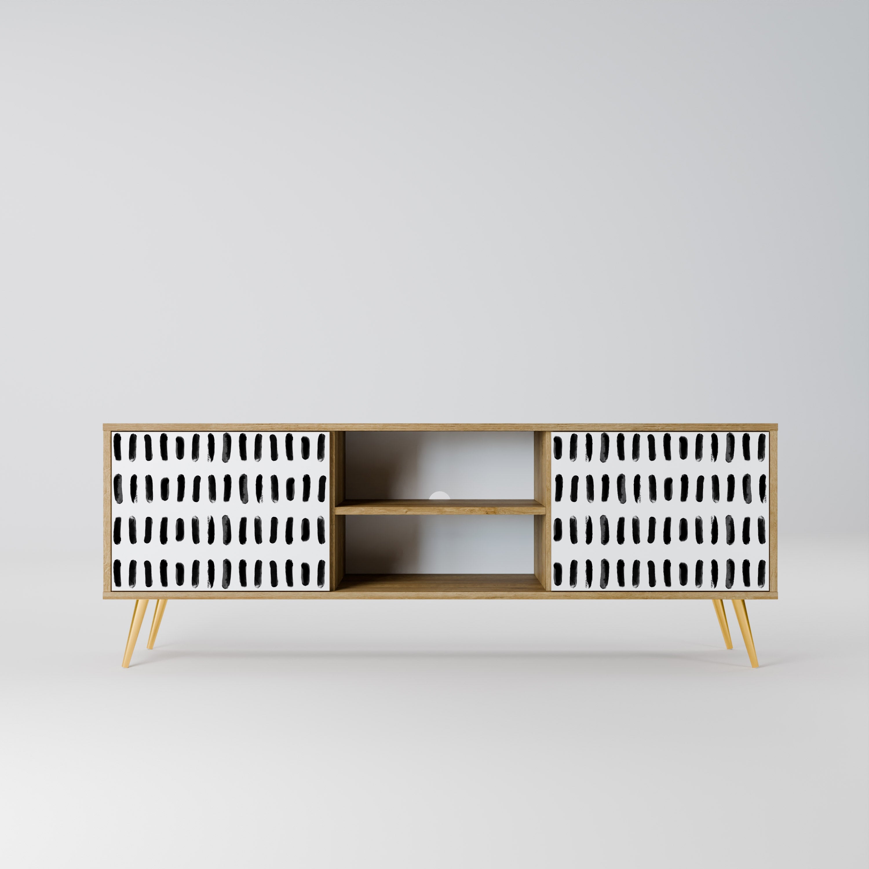 Meuble TV 2 portes NIGHTY MELODIES effet chêne