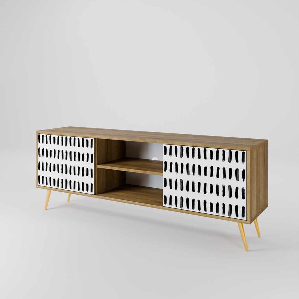 Meuble TV 2 portes NIGHTY MELODIES effet chêne