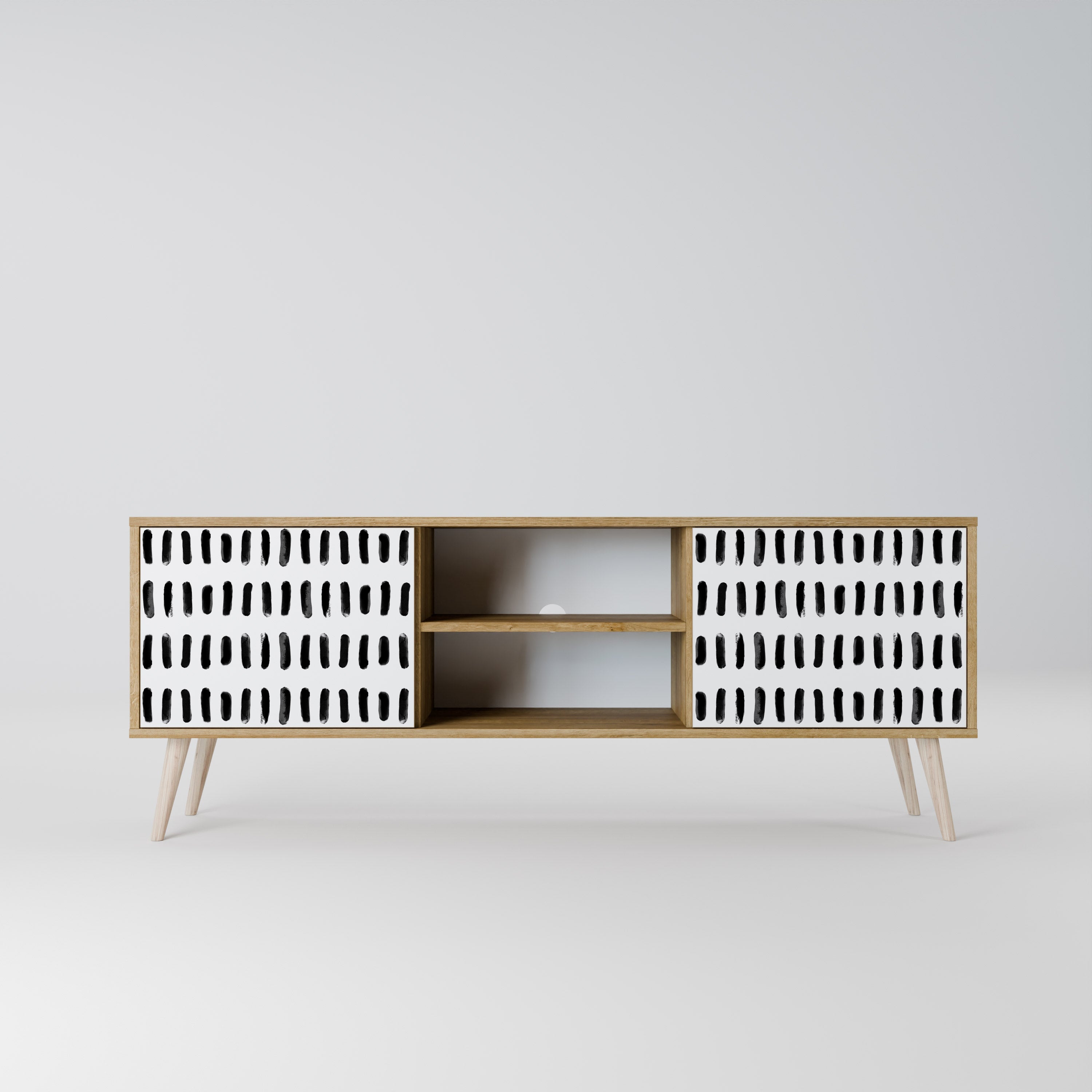 Meuble TV 2 portes NIGHTY MELODIES effet chêne