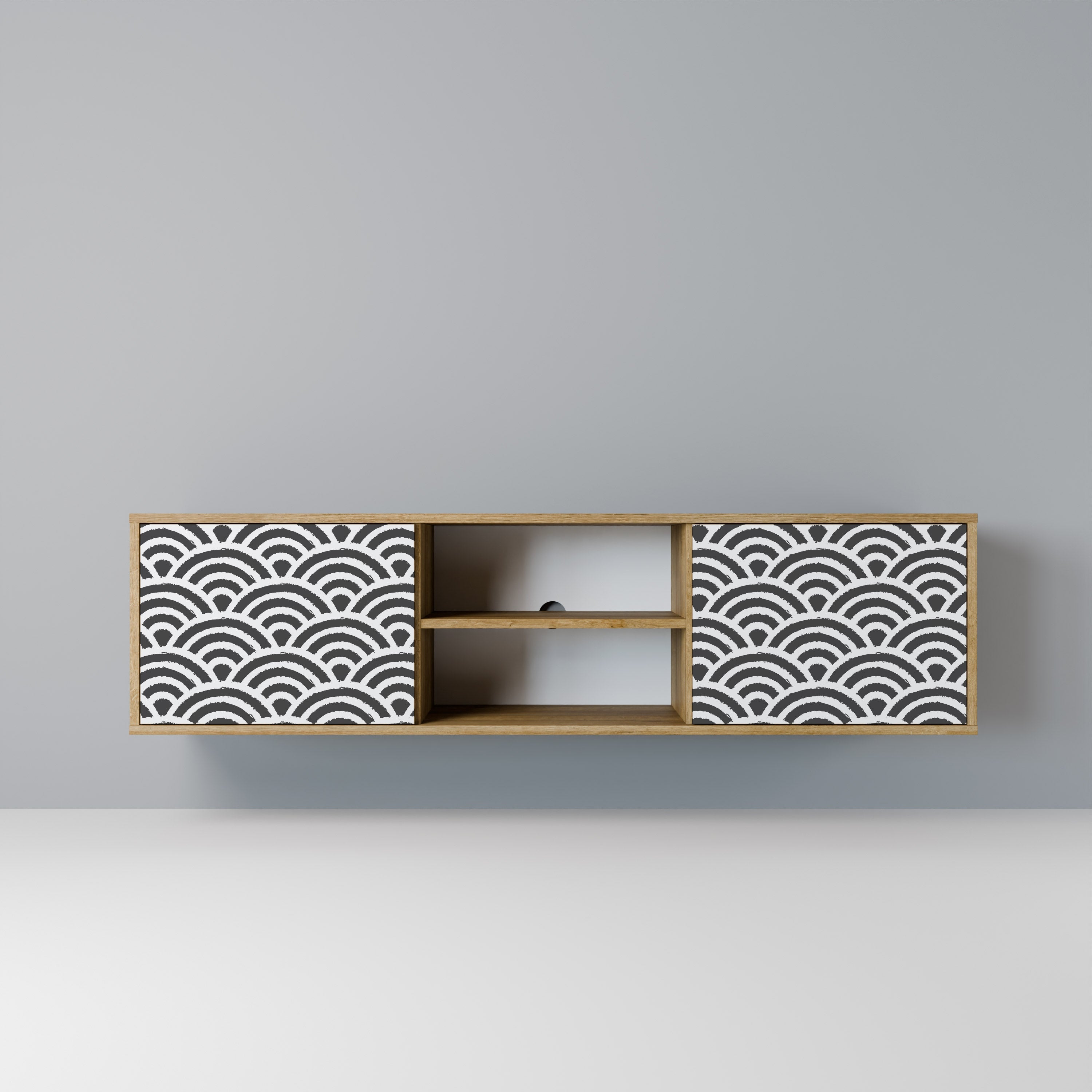 Meuble TV 2 portes effet chêne GLOOMY HOST