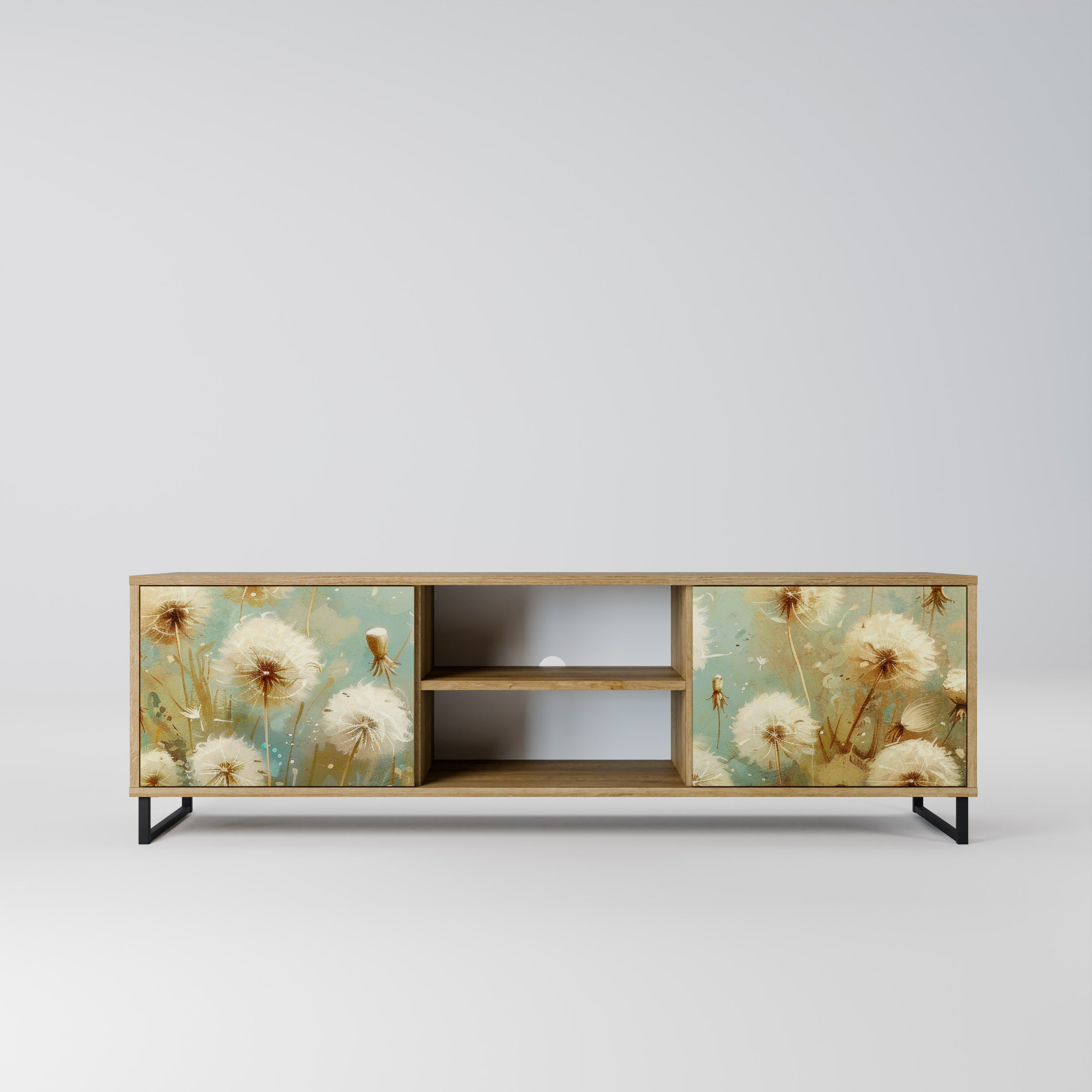 Meuble TV 2 portes DREAMY MEADOW effet chêne