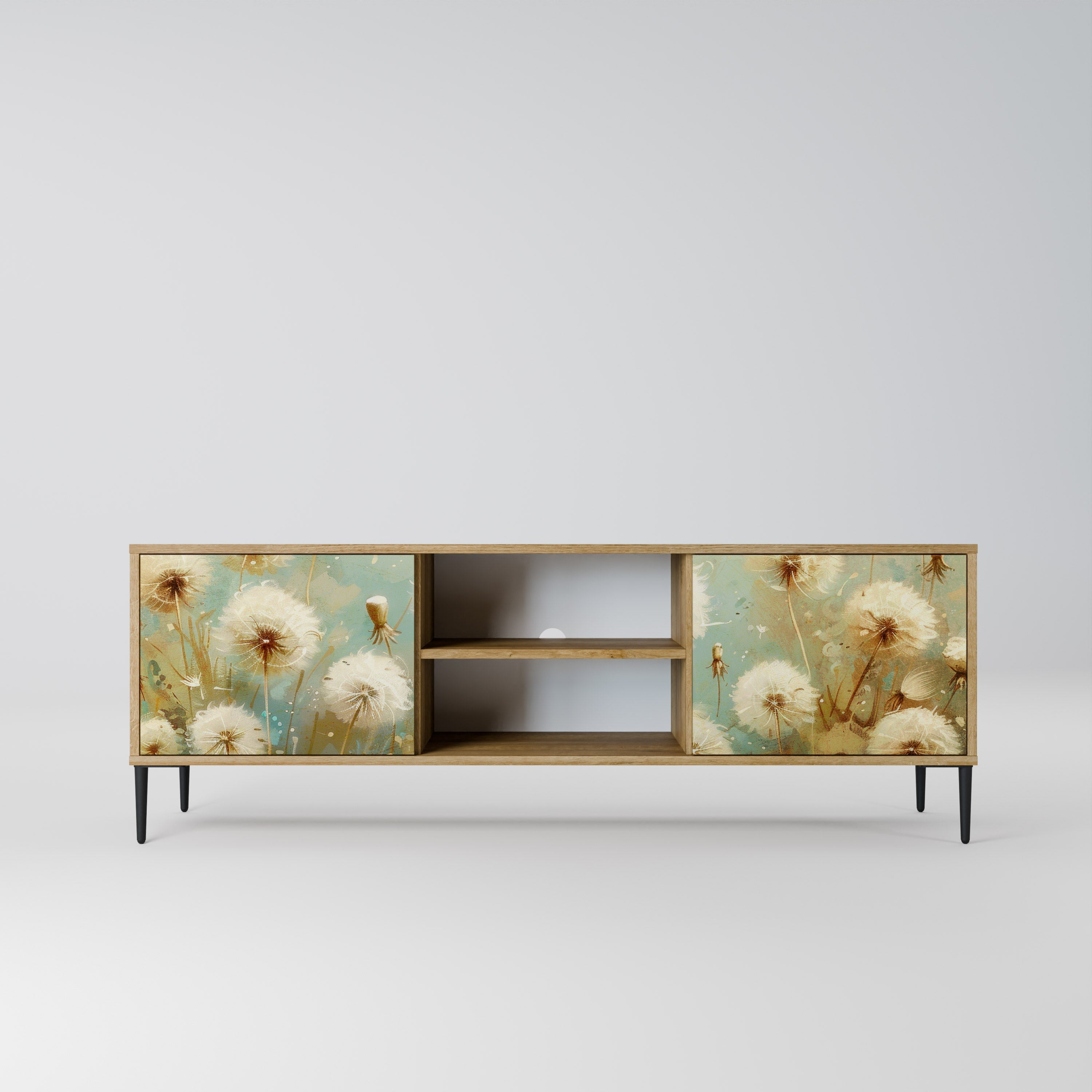 Meuble TV 2 portes DREAMY MEADOW effet chêne