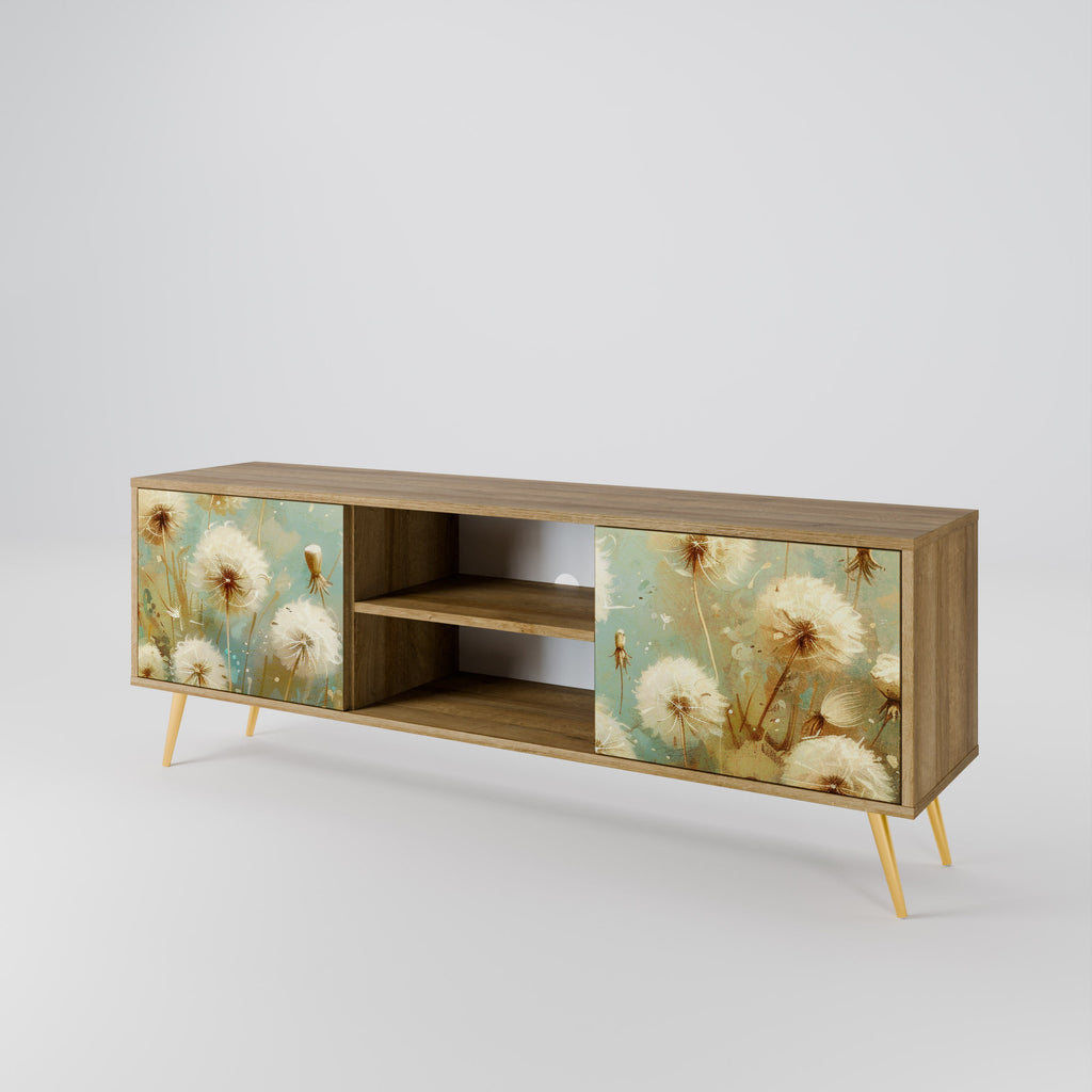 Meuble TV 2 portes DREAMY MEADOW effet chêne