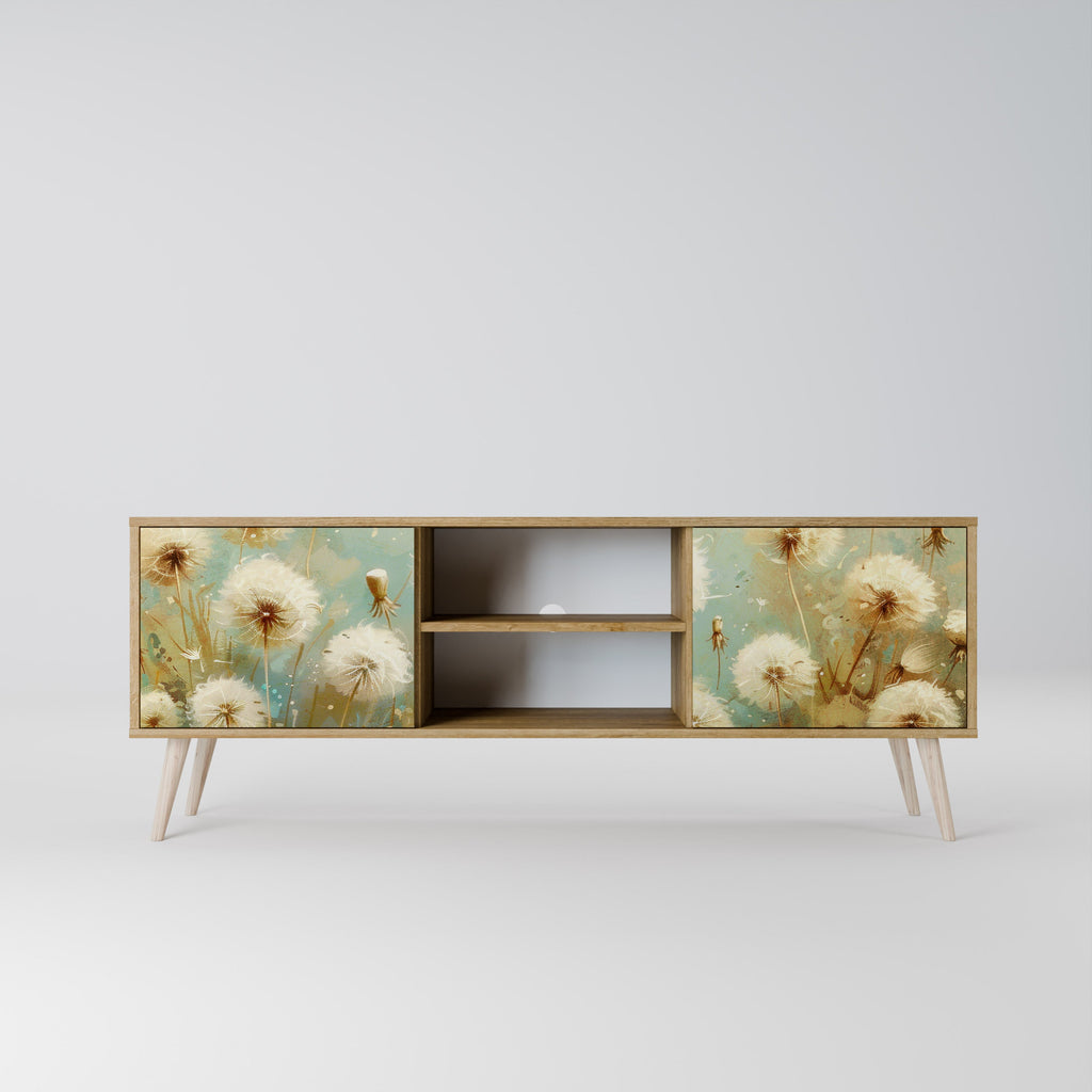 Meuble TV 2 portes DREAMY MEADOW effet chêne