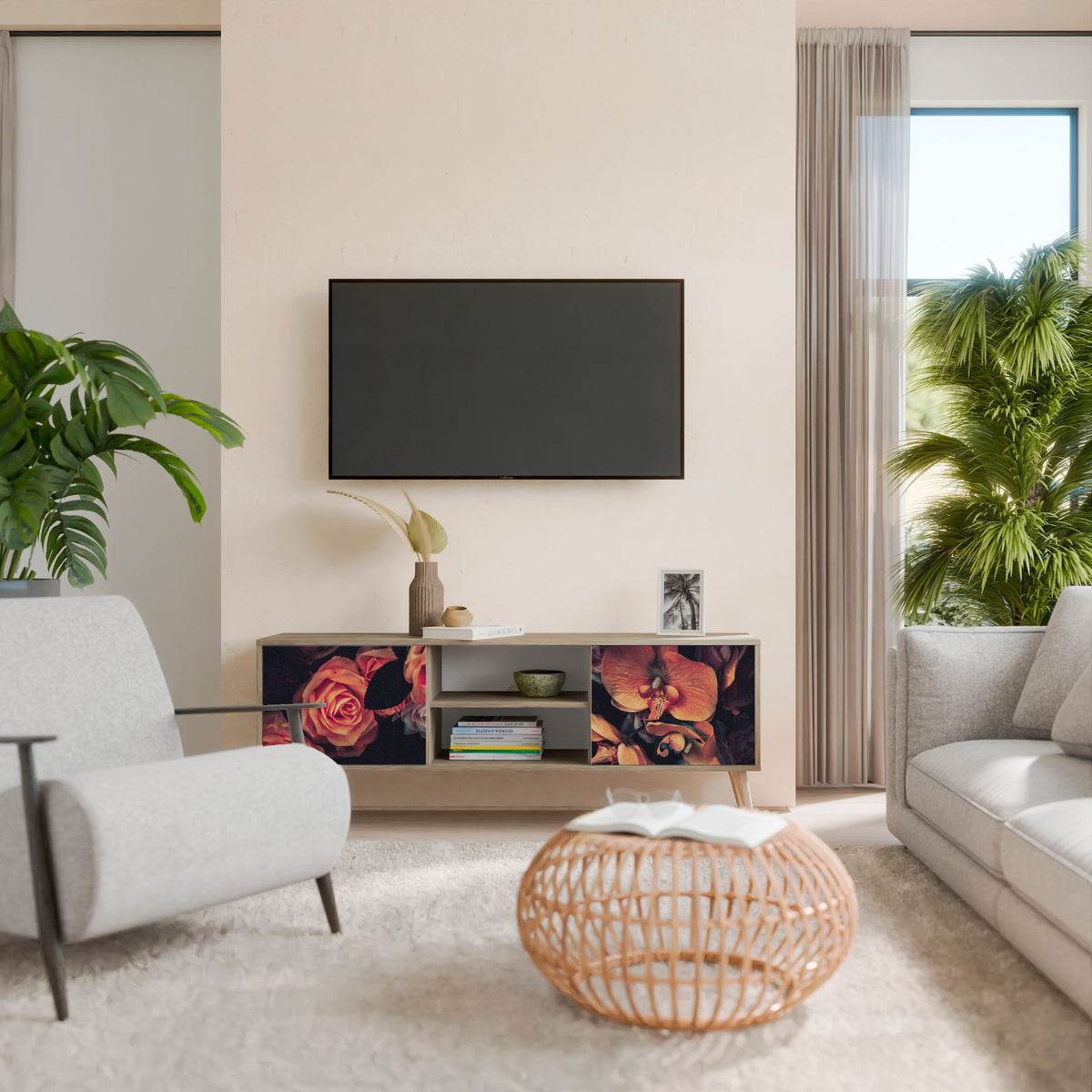 NEVERENDING BLOOM 2-Door TV Cabinet