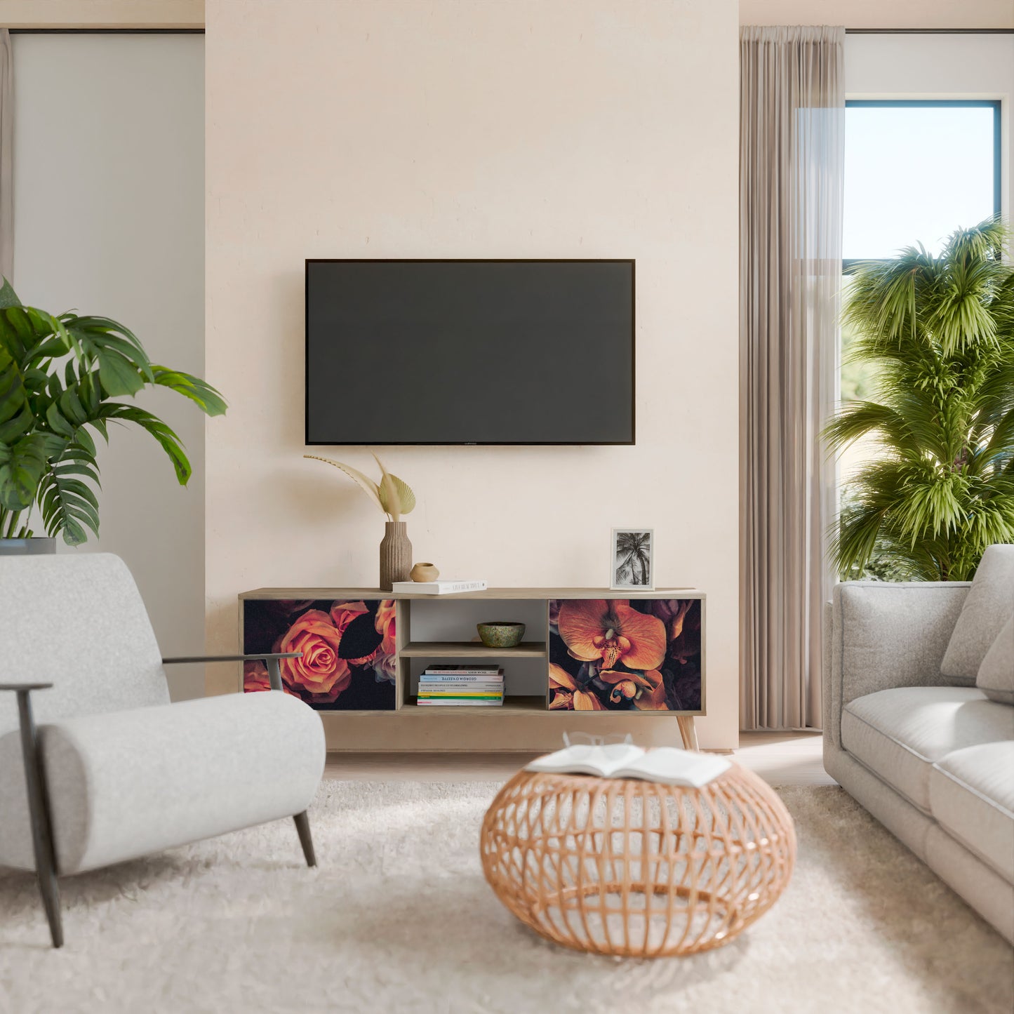 NEVERENDING BLOOM 2-Door TV Cabinet