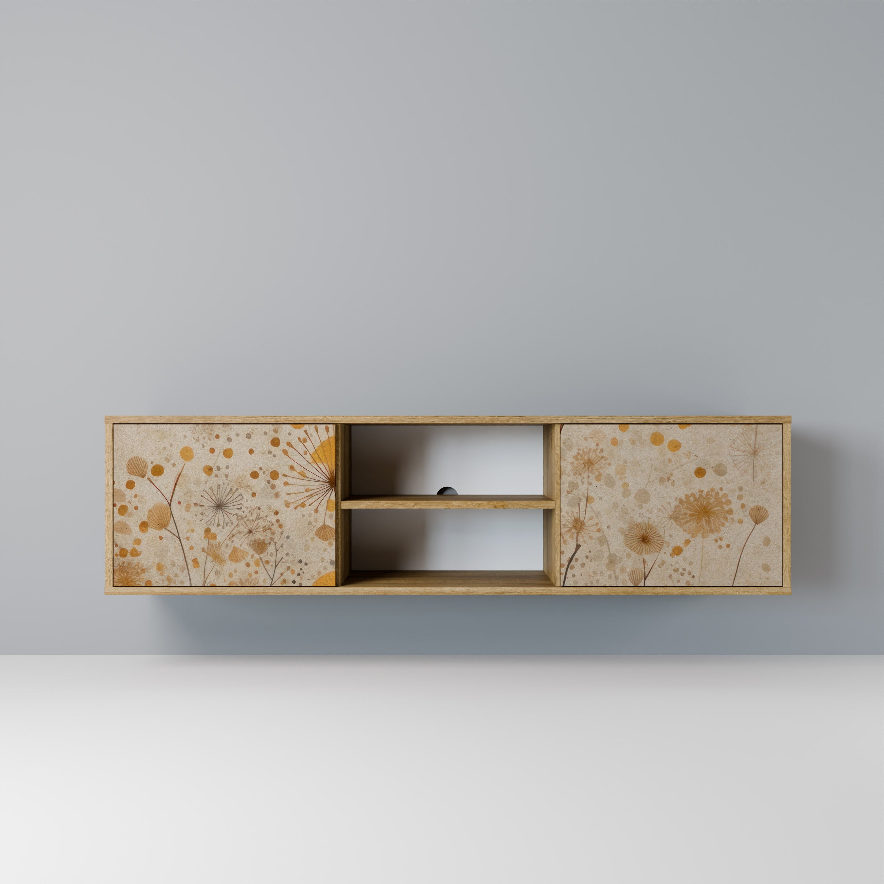 Meuble TV 2 portes MORNING GLADE effet chêne