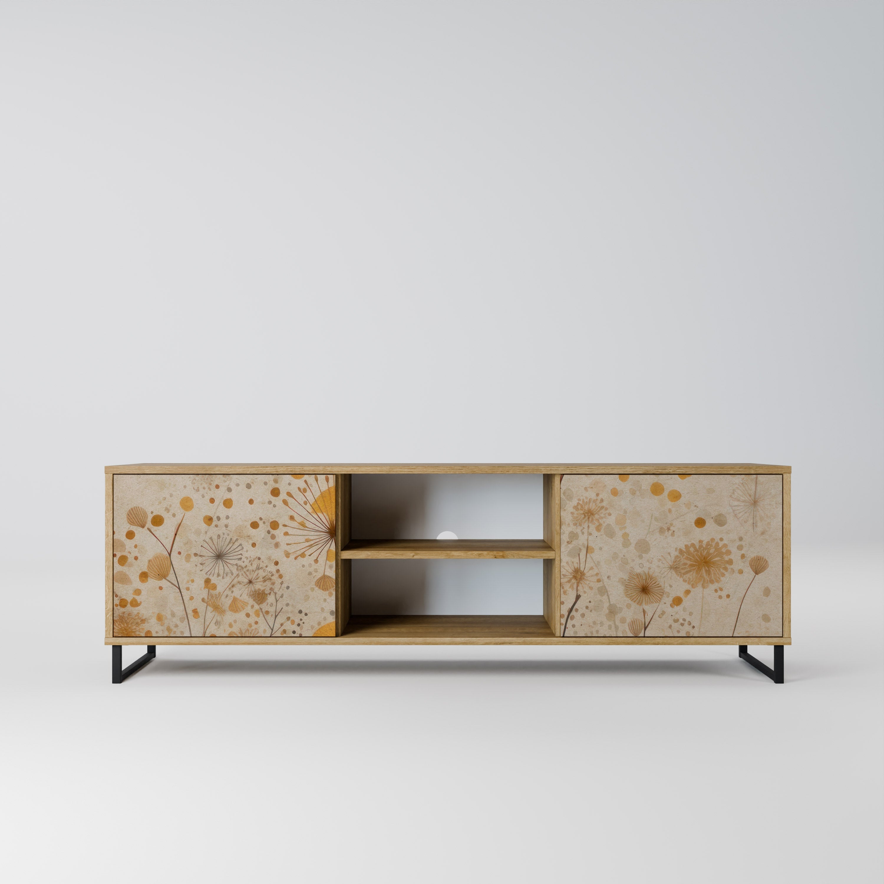 Meuble TV 2 portes MORNING GLADE effet chêne