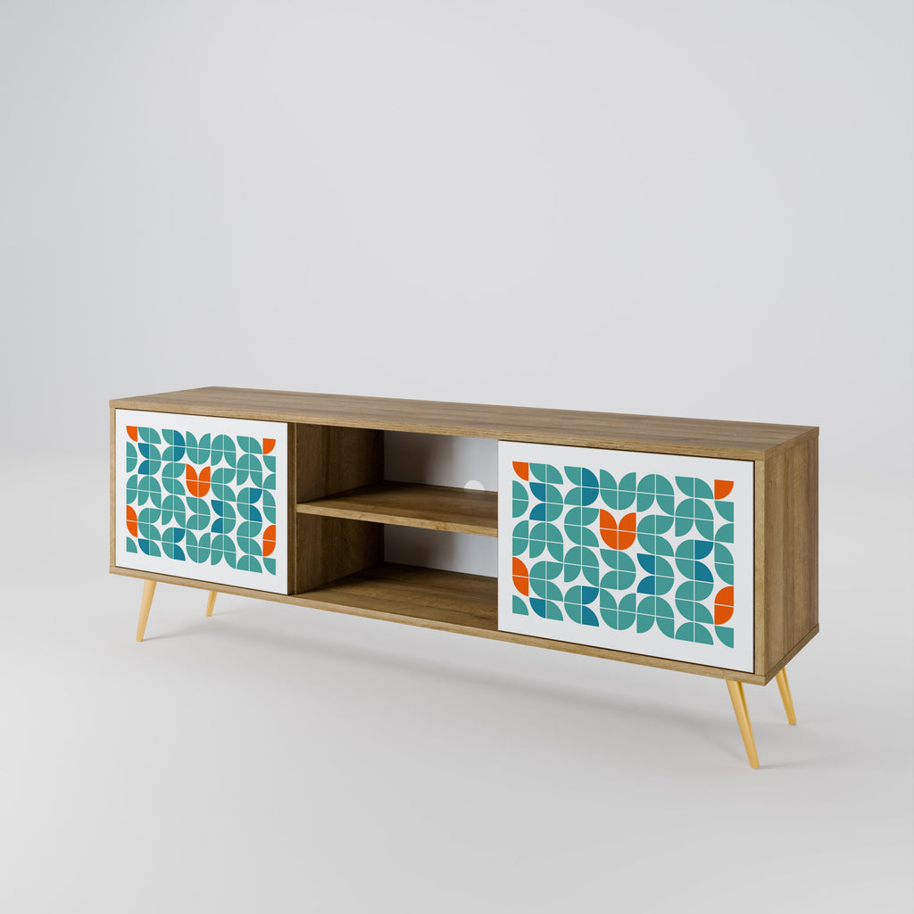 Meuble TV 2 portes BE THE CHANGE effet chêne