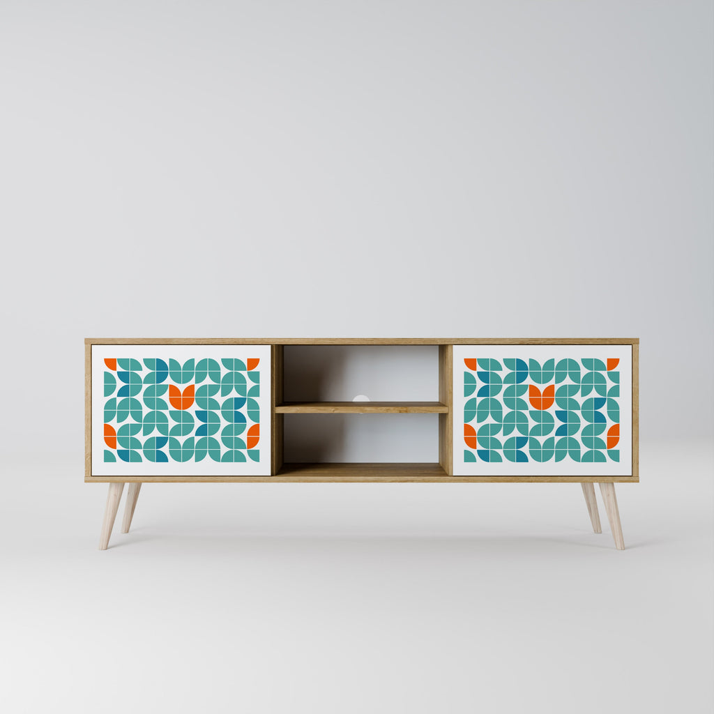 Meuble TV 2 portes BE THE CHANGE effet chêne