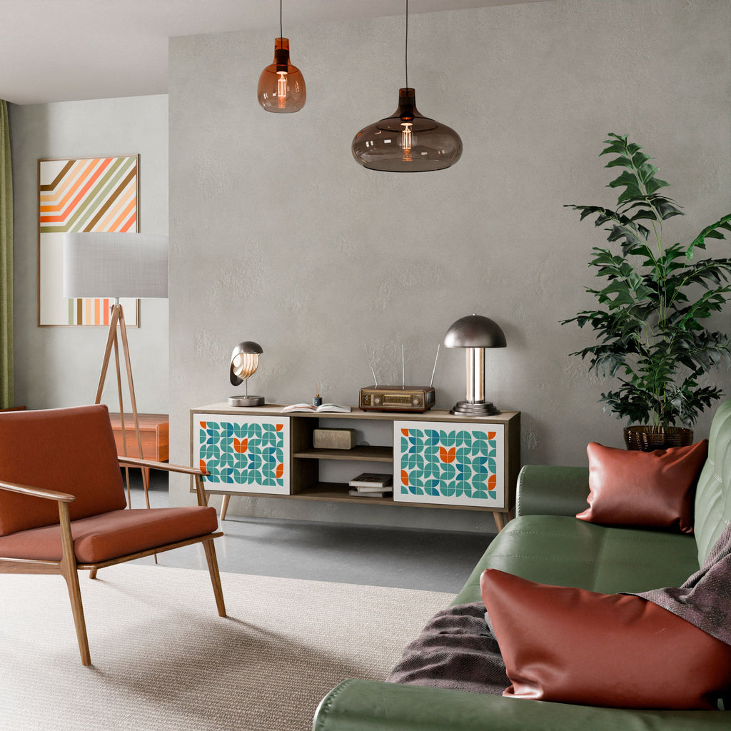 Meuble TV 2 portes BE THE CHANGE effet chêne