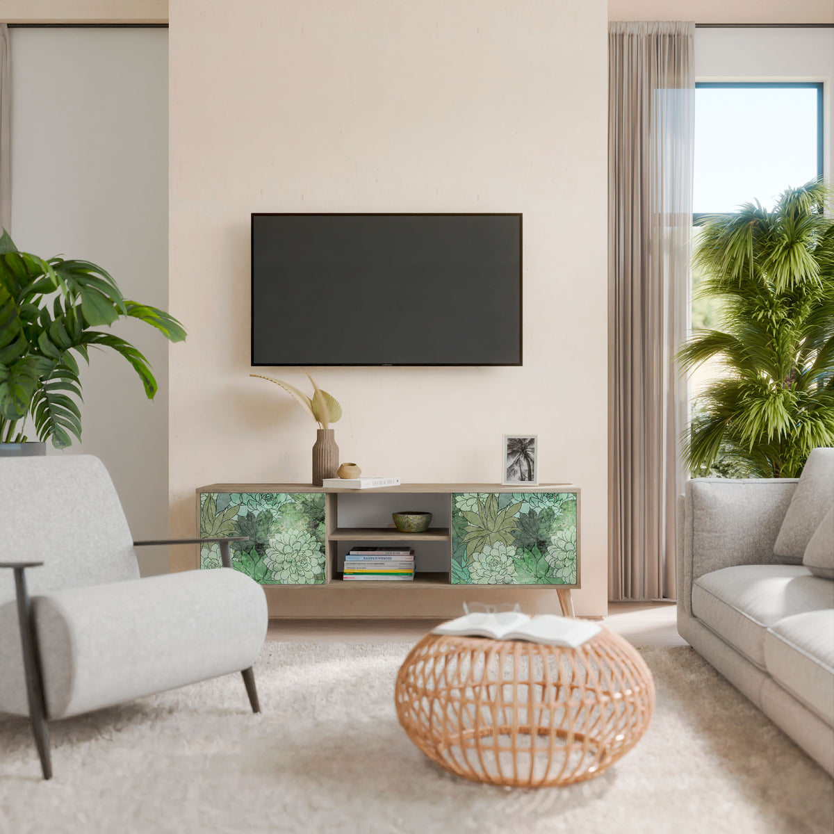SUCCULENT CLUSTER 2-Door TV Cabinet