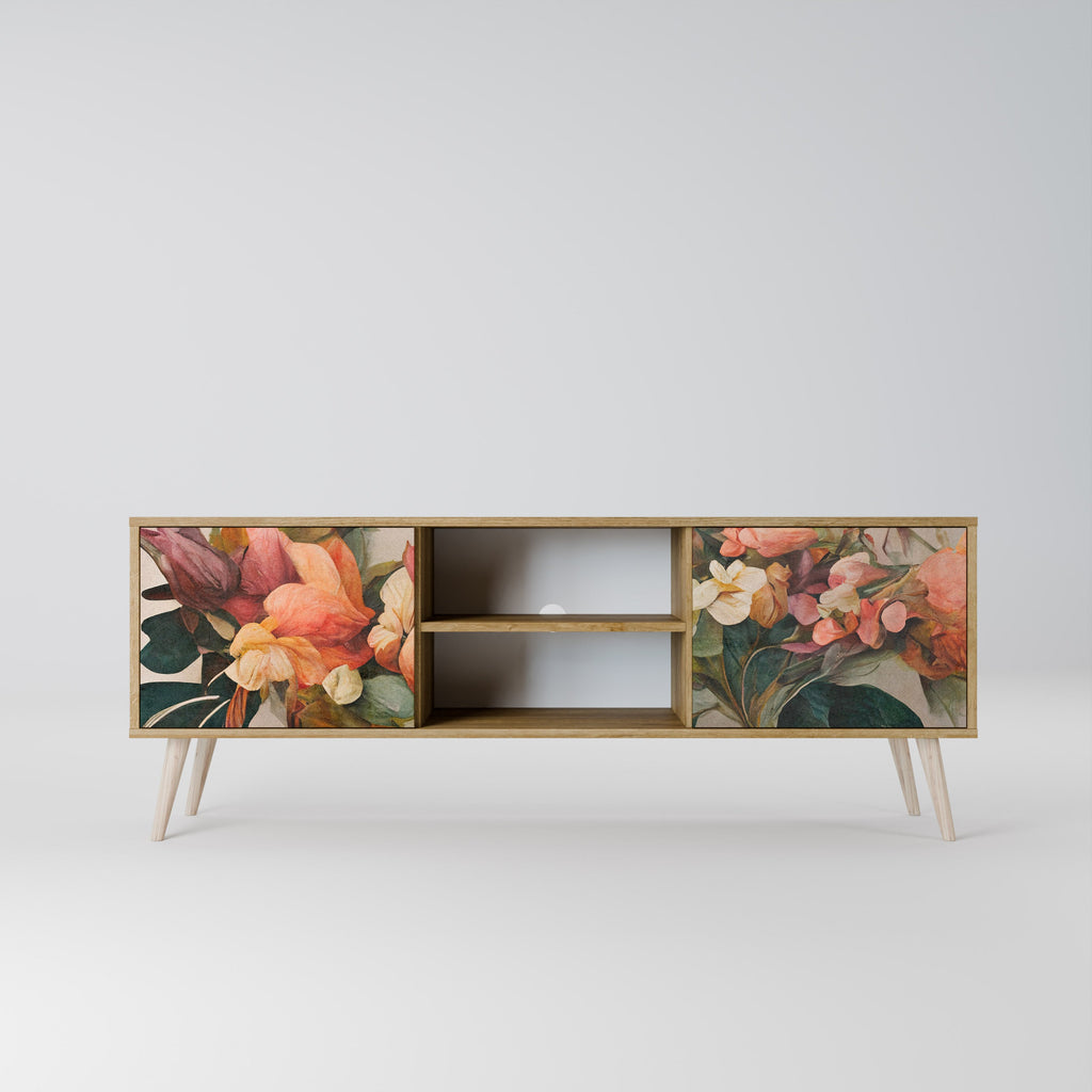 Meuble TV 2 portes STYLISH BEAUTY effet chêne