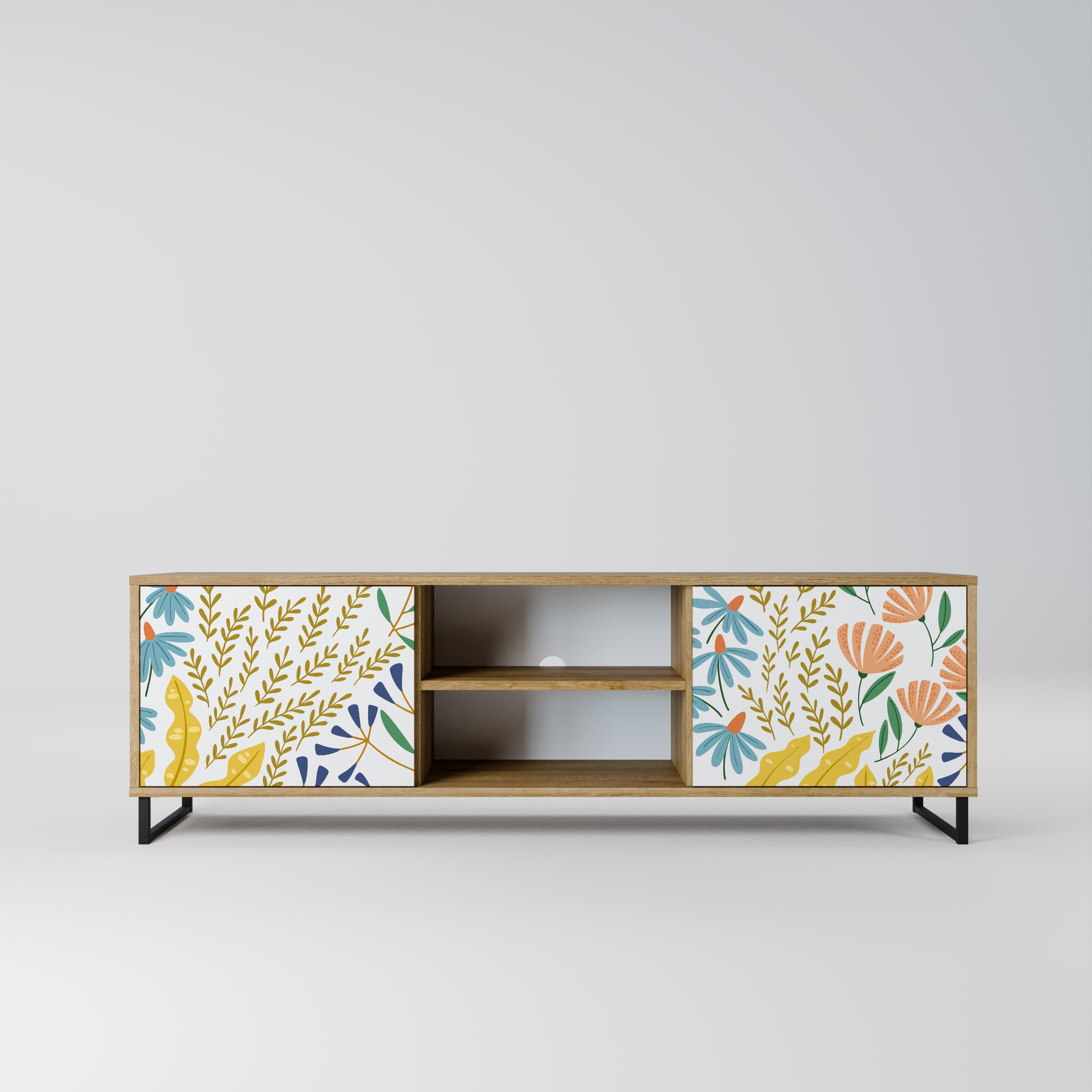 Meuble TV 2 portes HELLO SPRING effet chêne