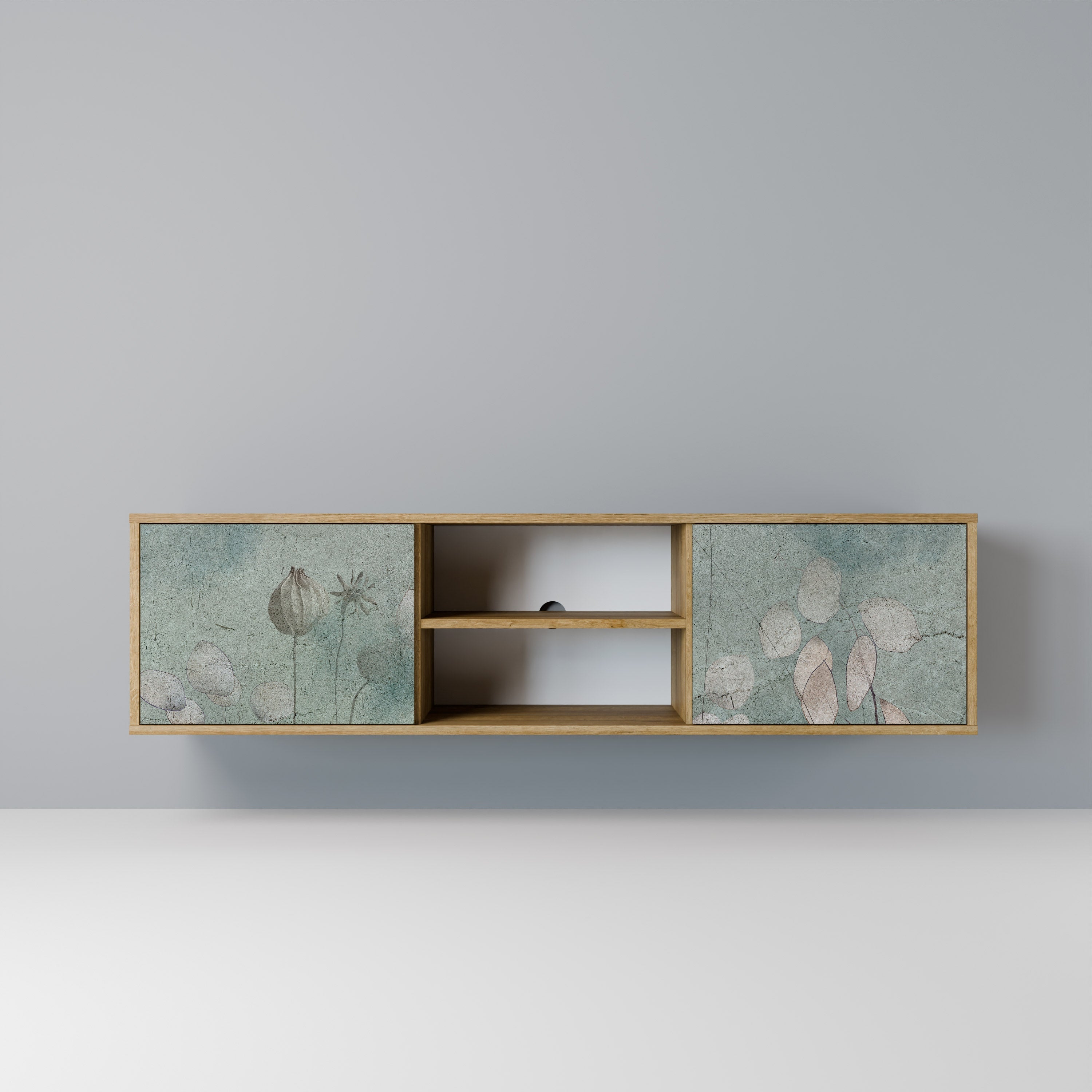 Meuble TV 2 portes NIGHT LADY effet chêne