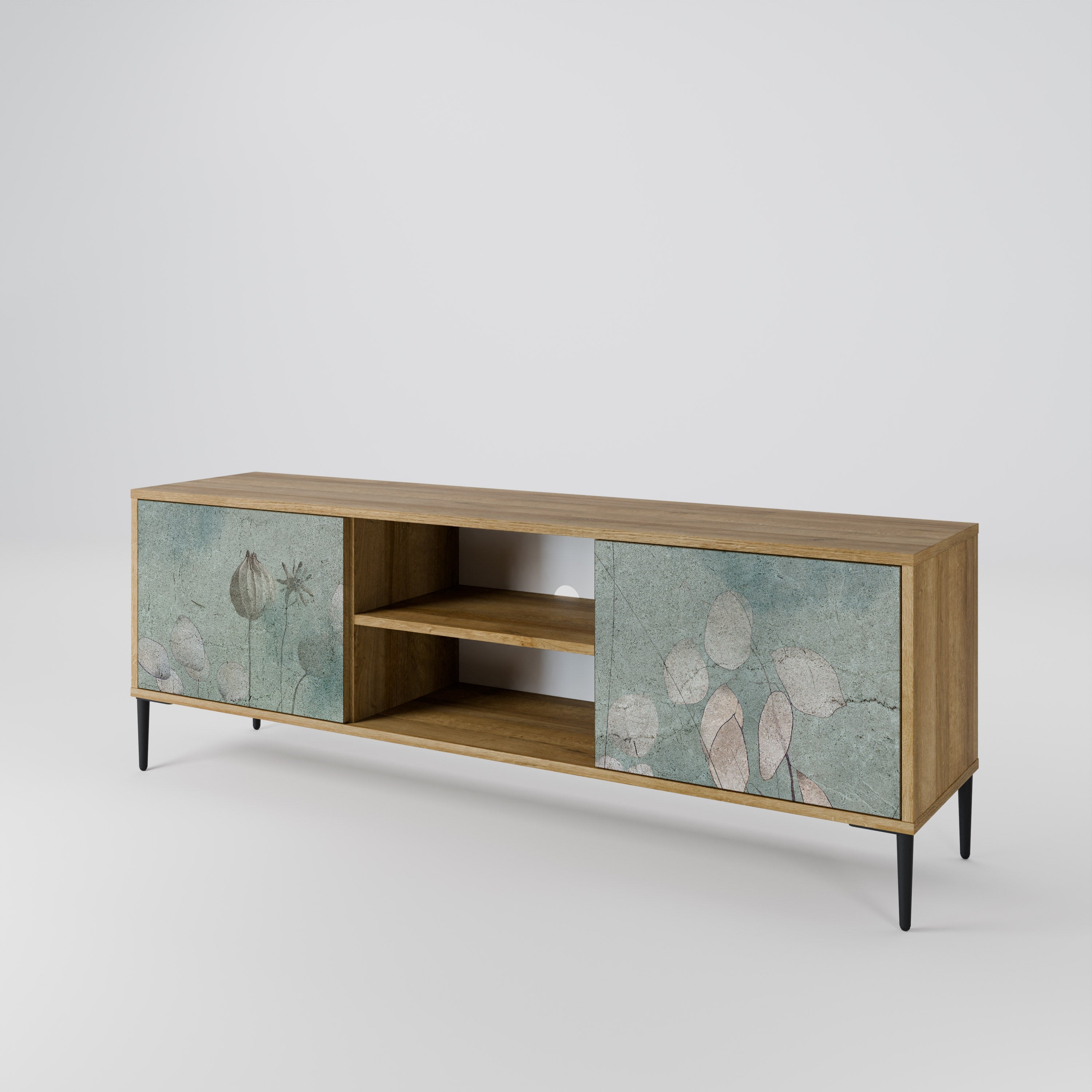 Meuble TV 2 portes NIGHT LADY effet chêne