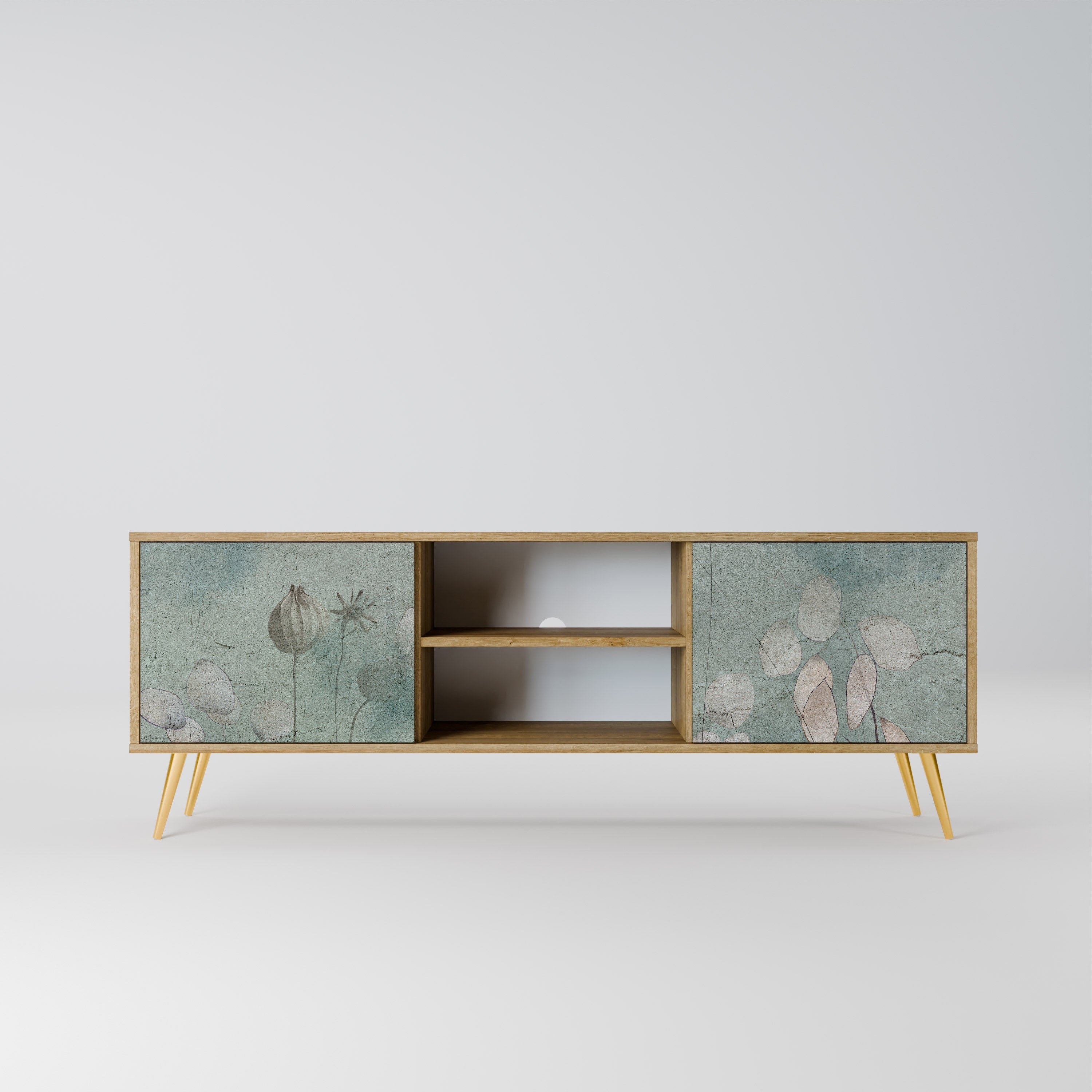 Meuble TV 2 portes NIGHT LADY effet chêne