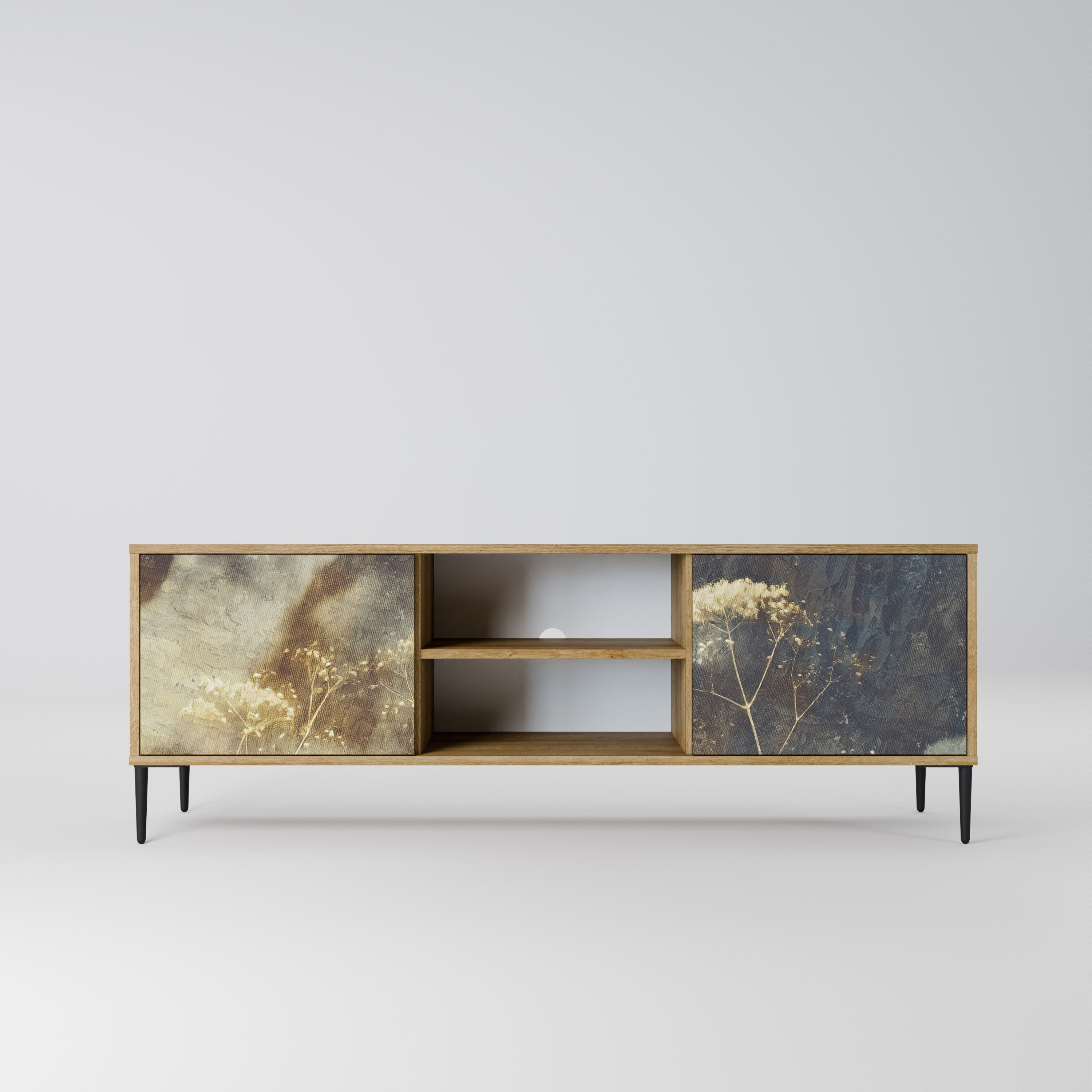 Meuble TV 2 portes GENTLE POWER effet chêne