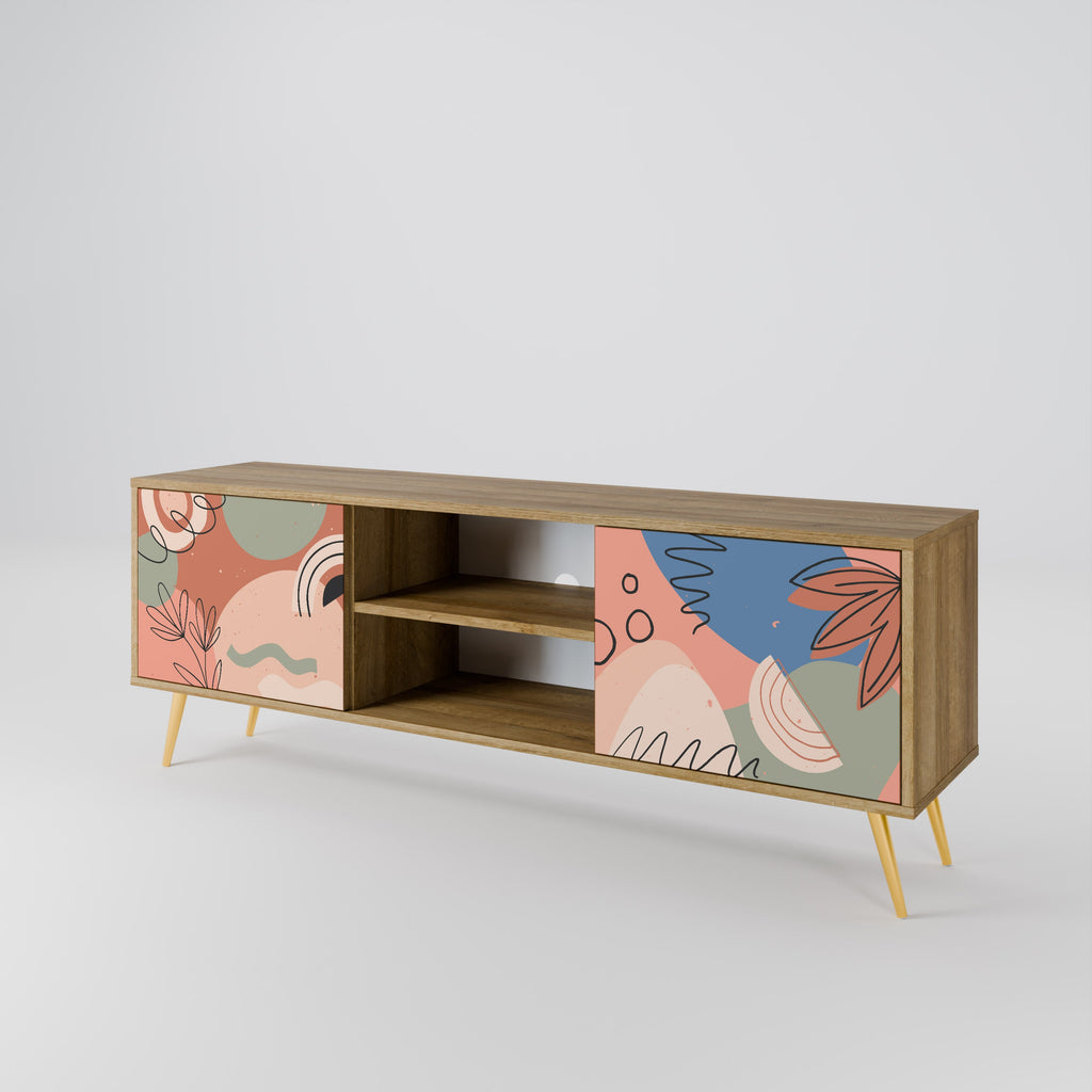Meuble TV 2 portes PASTEL DESTINY effet chêne