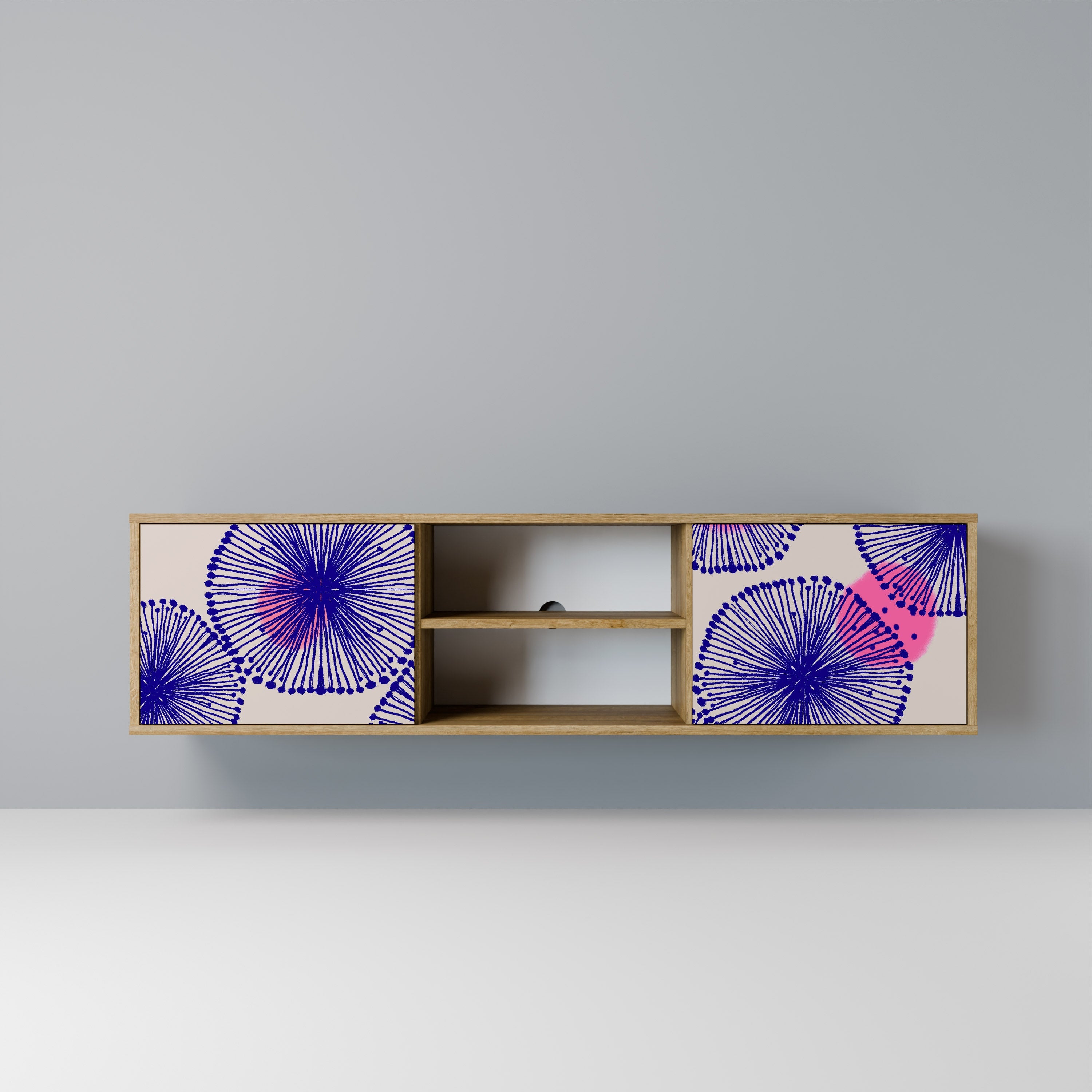 Meuble TV 2 portes MAGIC NATURE effet chêne