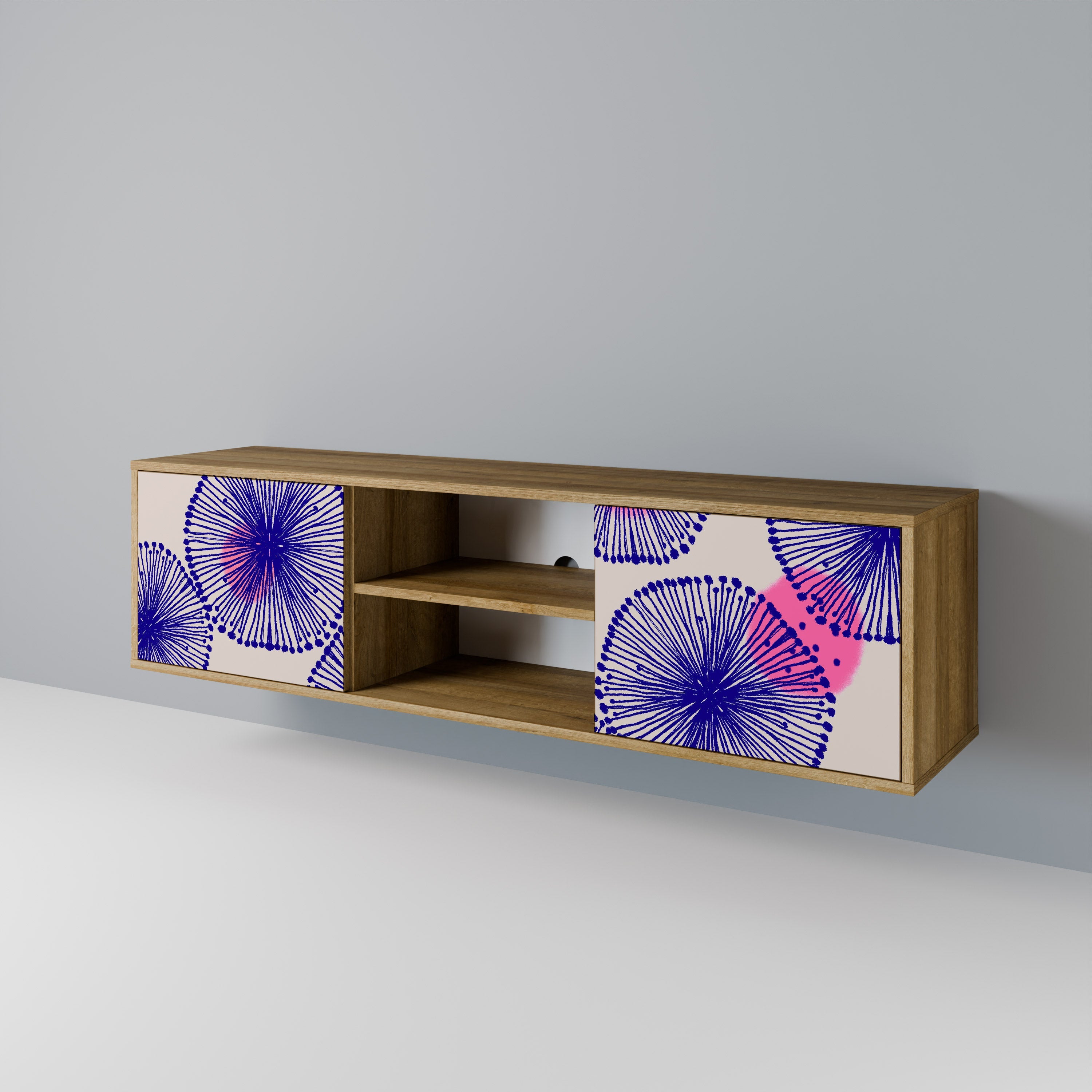 Meuble TV 2 portes MAGIC NATURE effet chêne