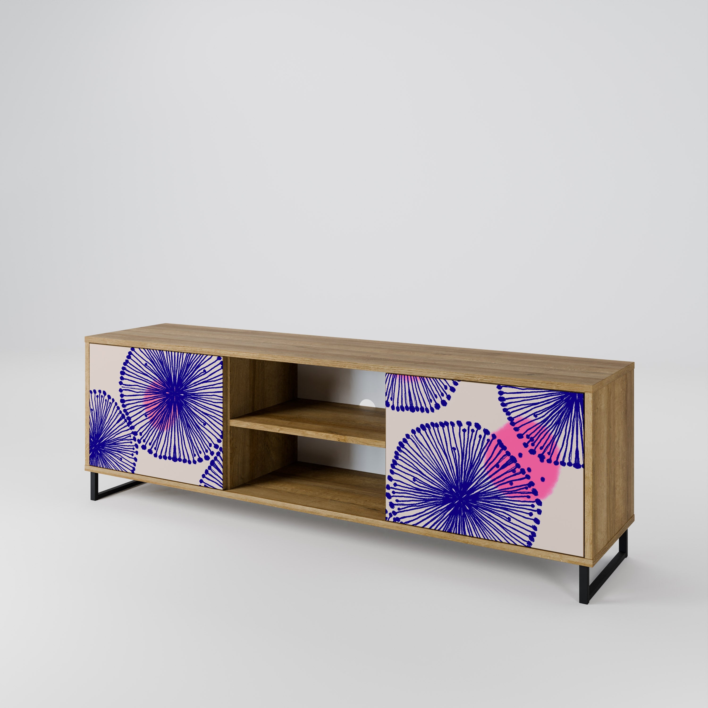 Meuble TV 2 portes MAGIC NATURE effet chêne