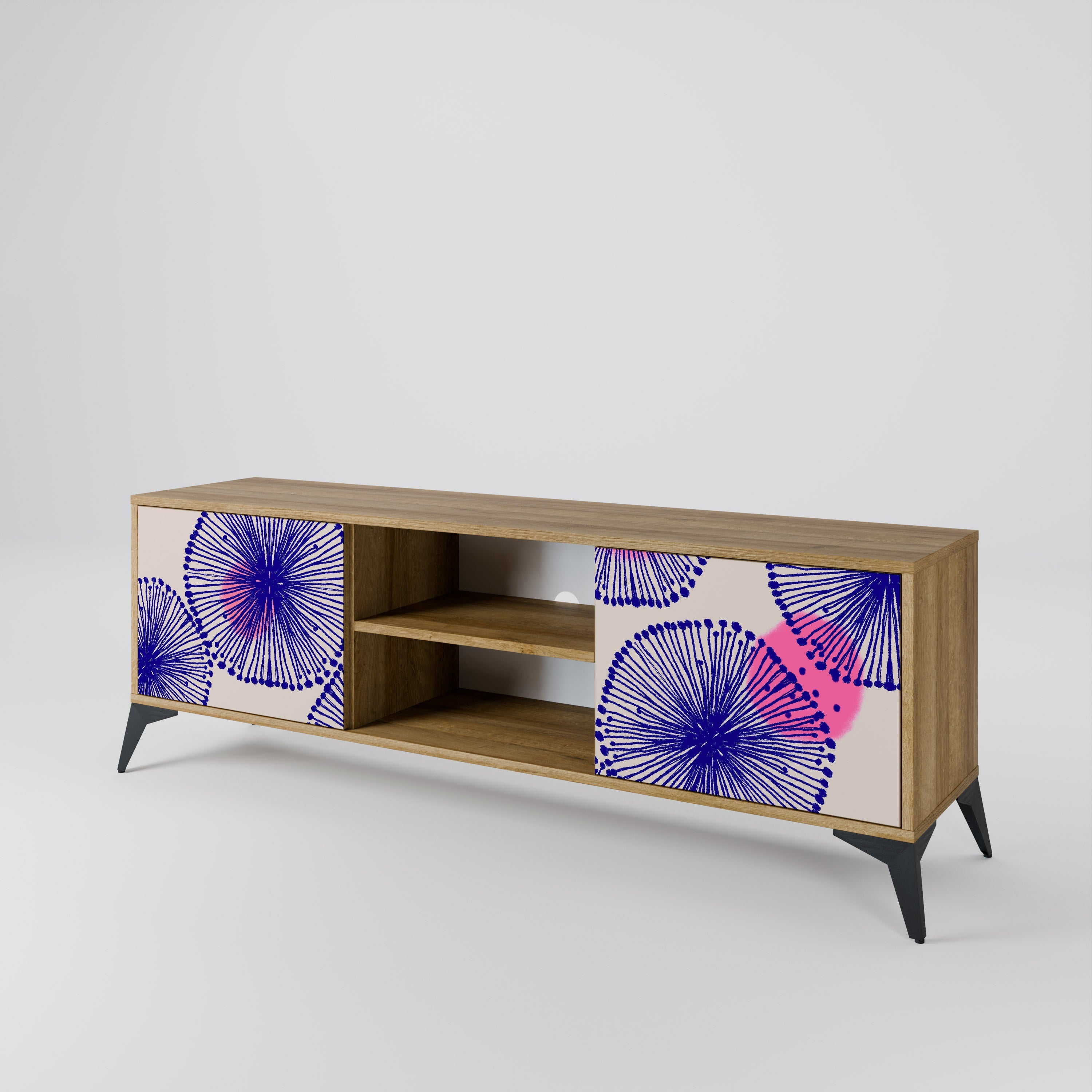Meuble TV 2 portes MAGIC NATURE effet chêne