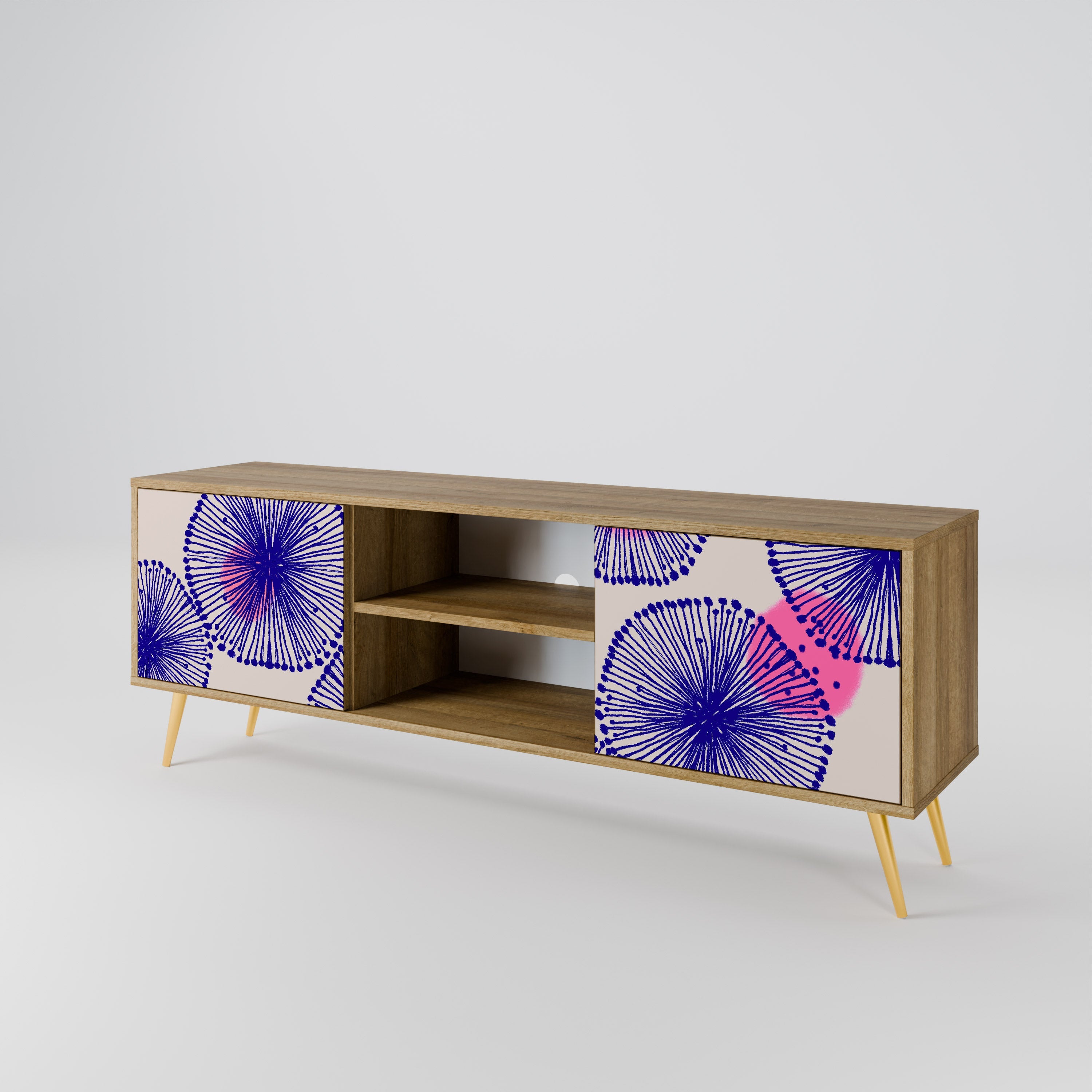 Meuble TV 2 portes MAGIC NATURE effet chêne