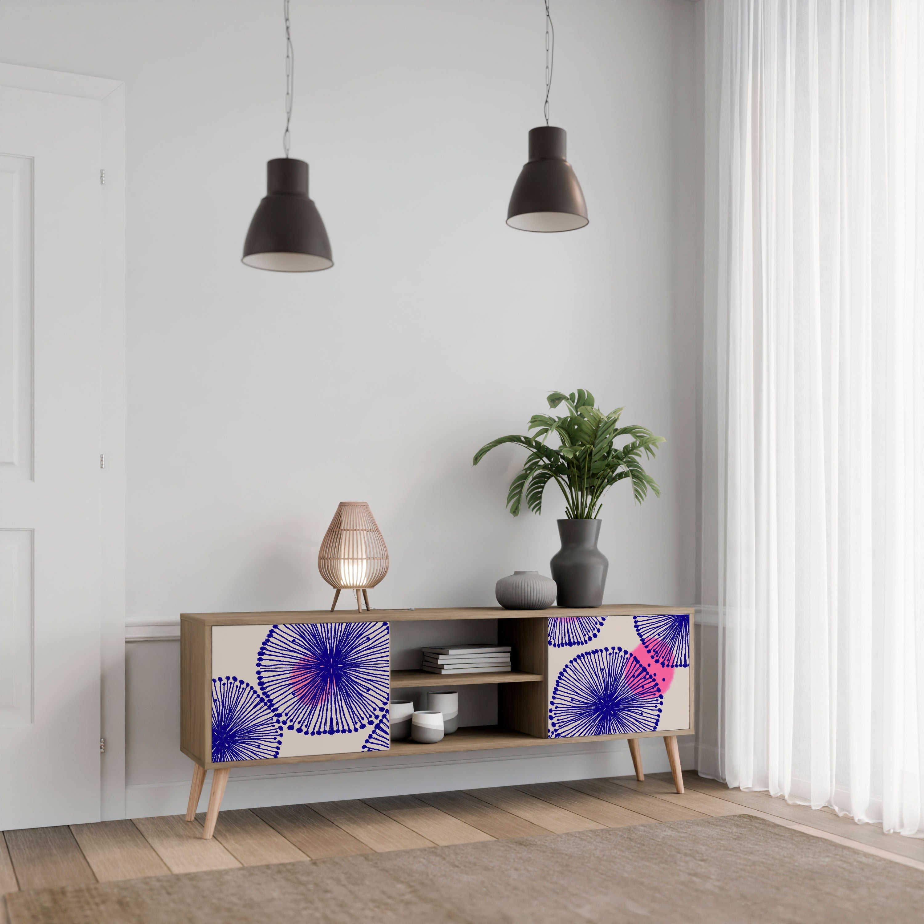 Meuble TV 2 portes MAGIC NATURE effet chêne