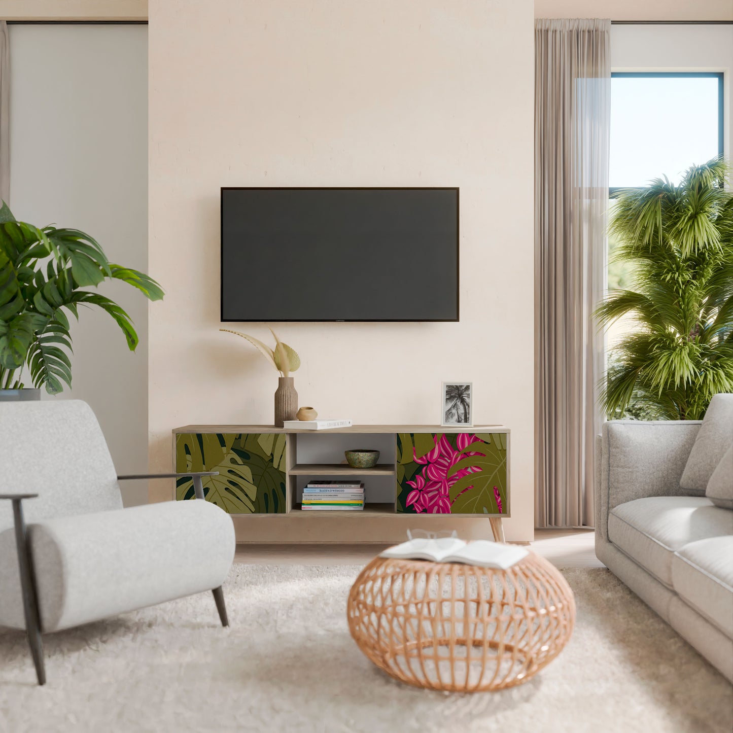 TROPICAL BEAUTY 2-Door TV Cabinet