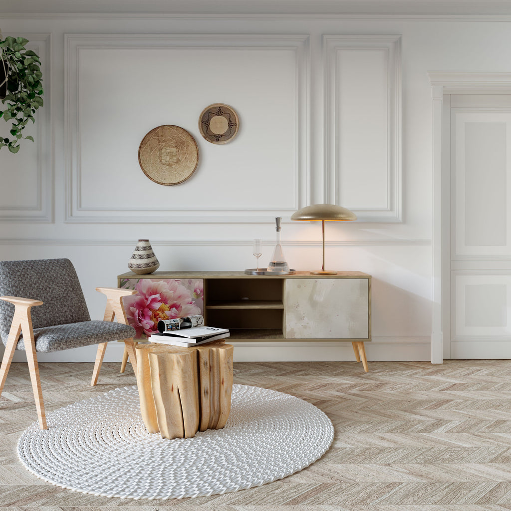 Meuble TV 2 portes PEONY WHISPER effet chêne