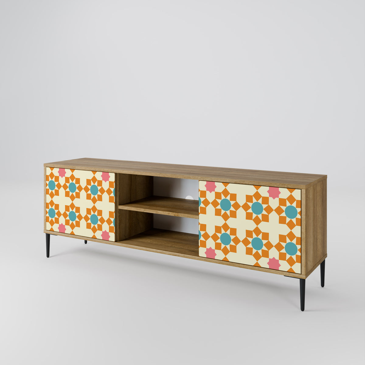 FLORAL DECOR 2-Door TV Cabinet