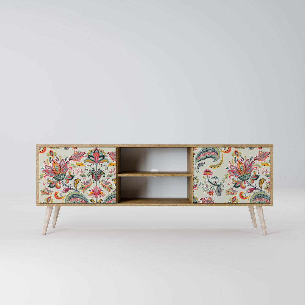 Meuble TV 2 portes ORGANIC FOLKLORE effet chêne