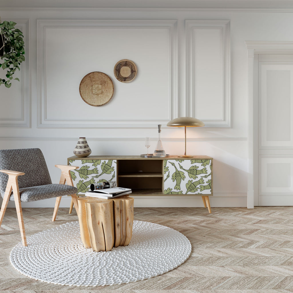 Meuble TV 2 portes SEEDLING SONGBIRD effet chêne