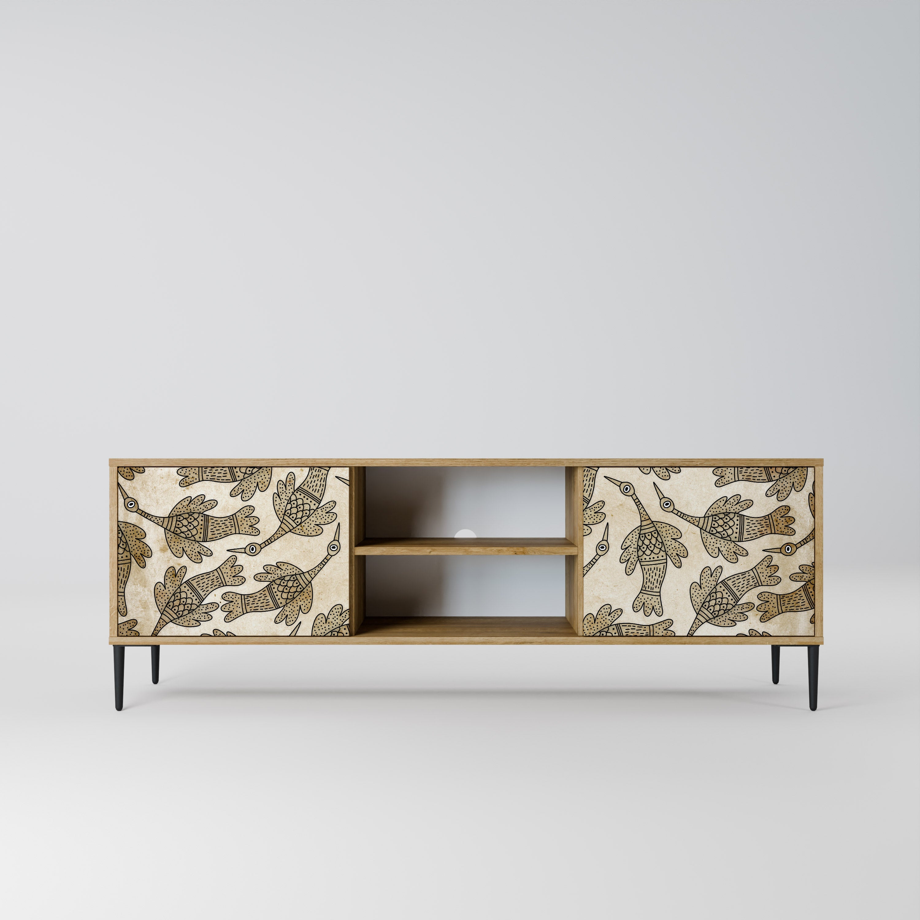 Meuble TV 2 portes ALMONDINE SONGBIRD effet chêne