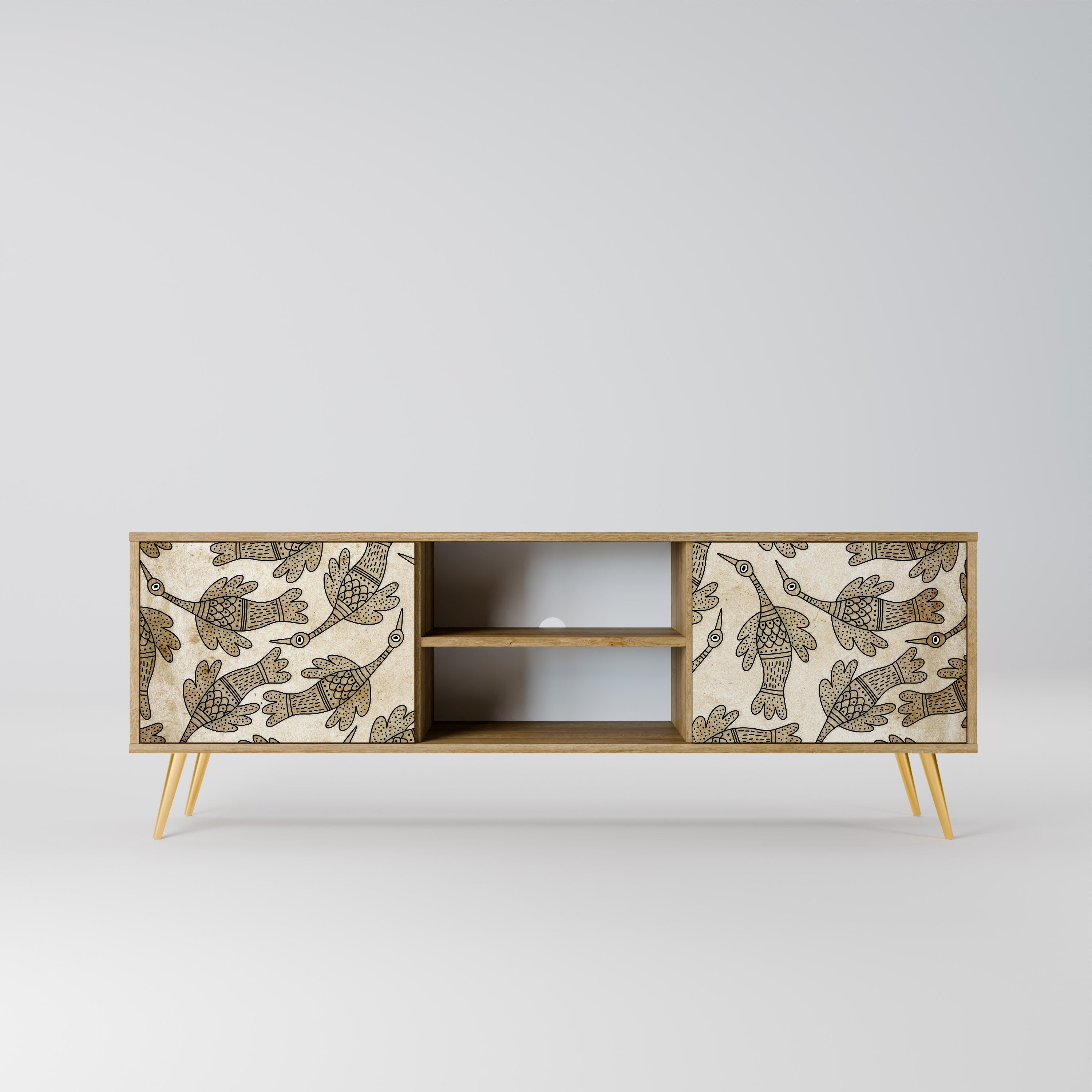 Meuble TV 2 portes ALMONDINE SONGBIRD effet chêne