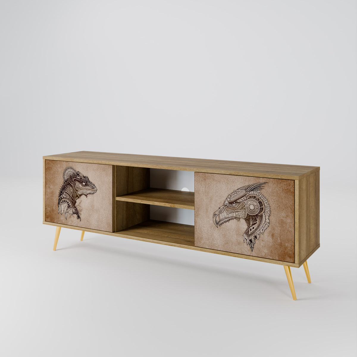 STEAMPUNK CLAN 2-Door TV Cabinet