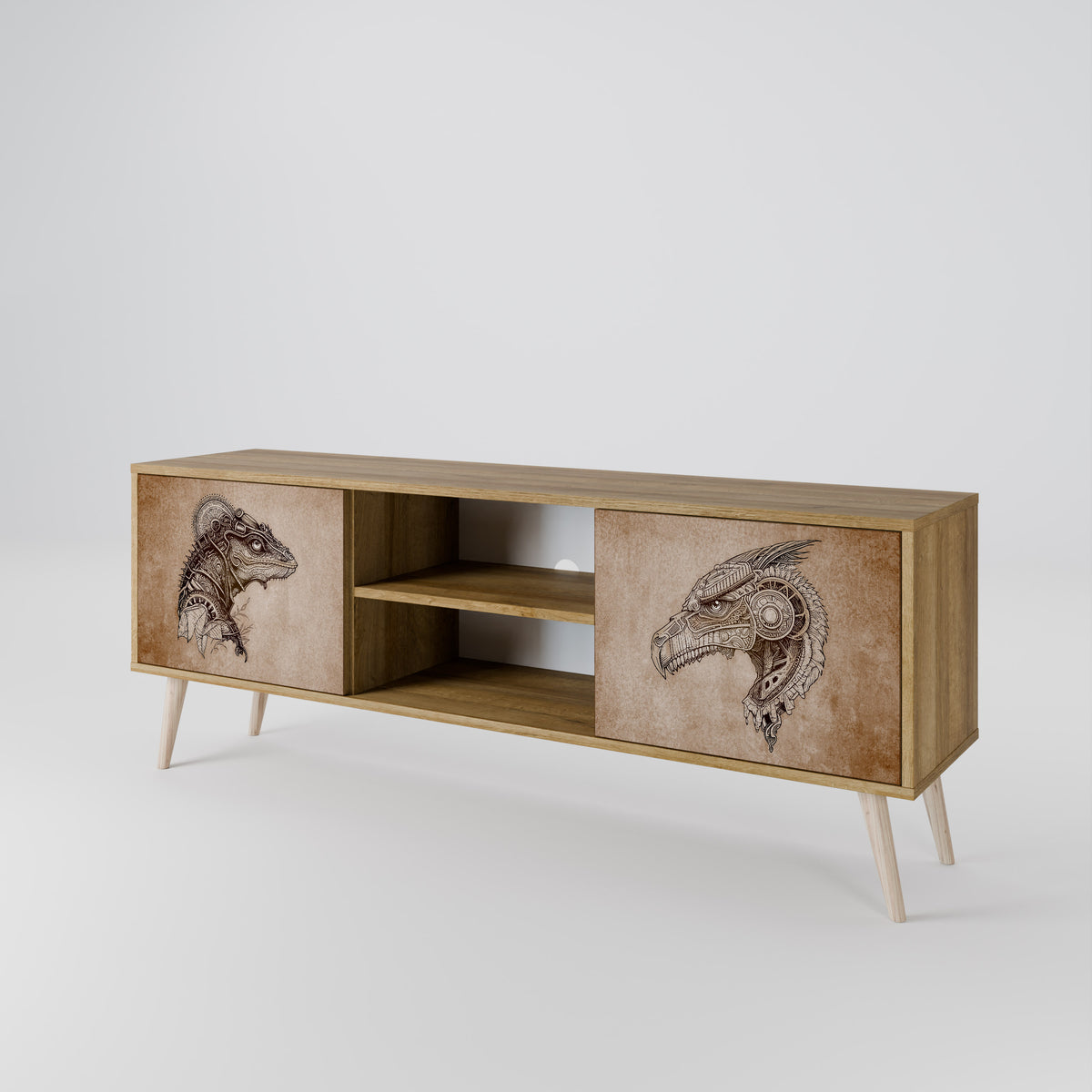 STEAMPUNK CLAN 2-Door TV Cabinet