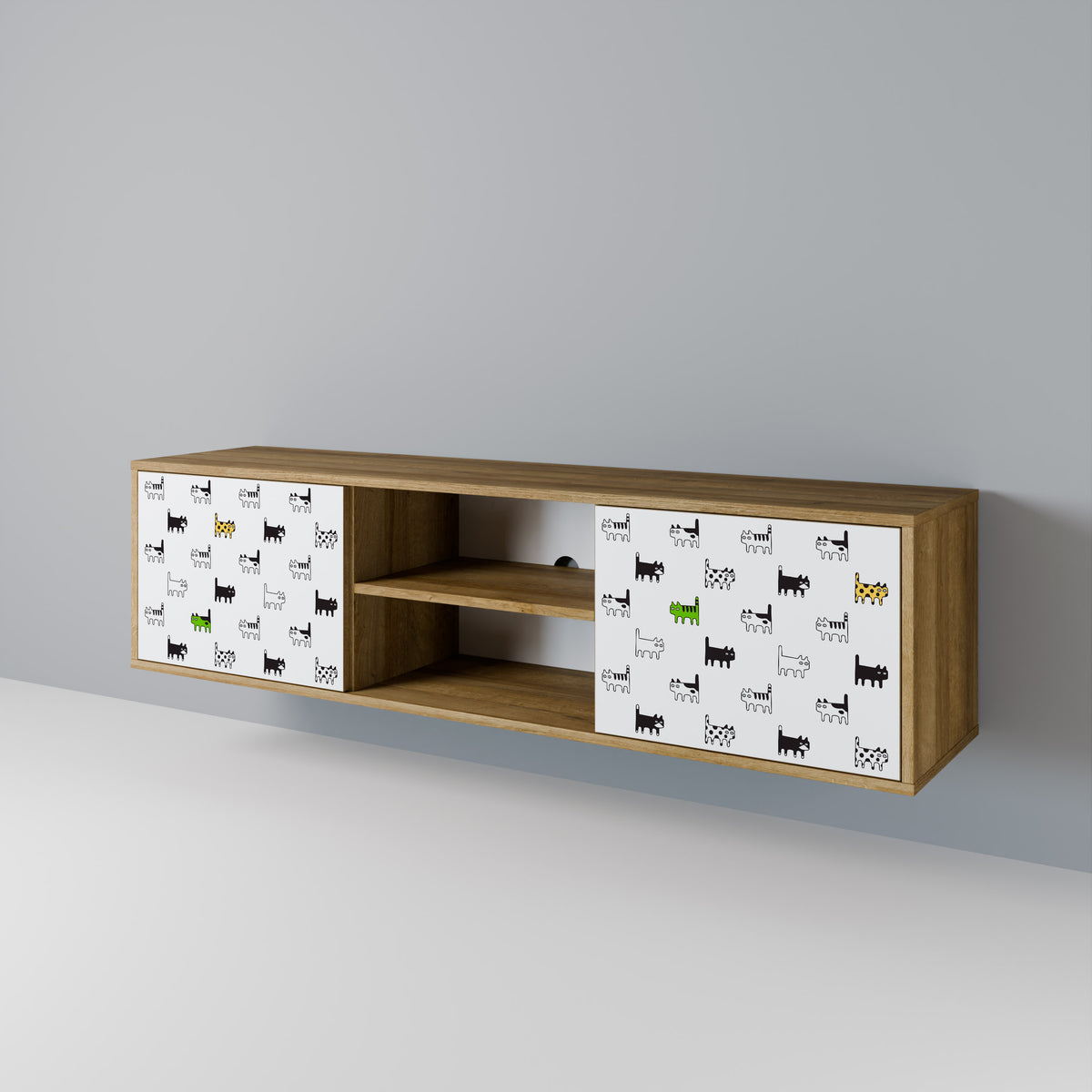 CATS COMPILATION 2-Door TV Cabinet