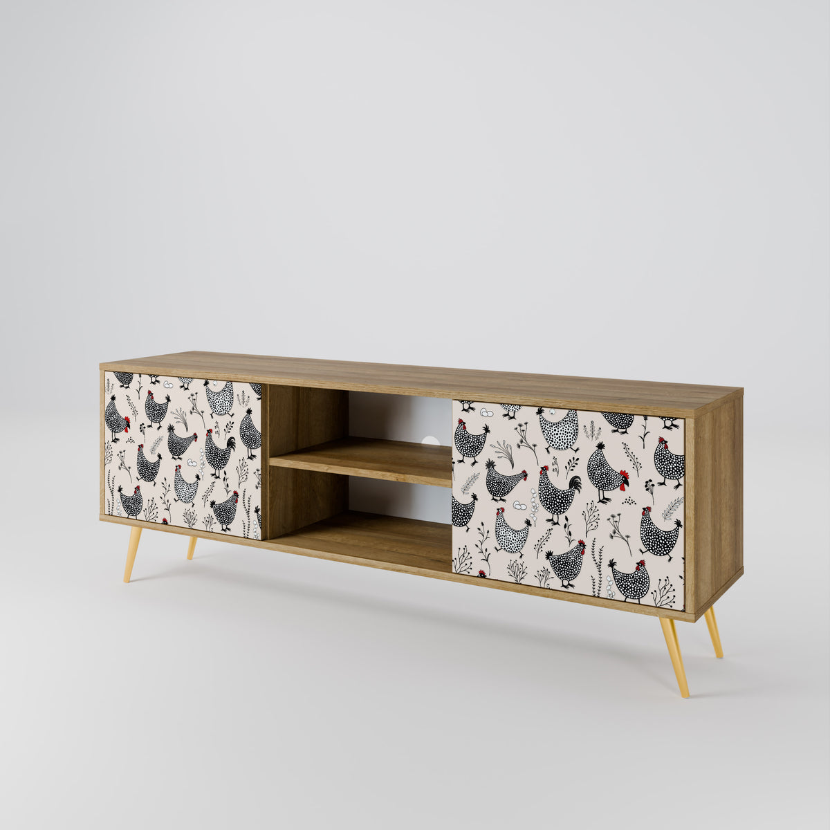 HAPPY HENS 2-Door TV Cabinet
