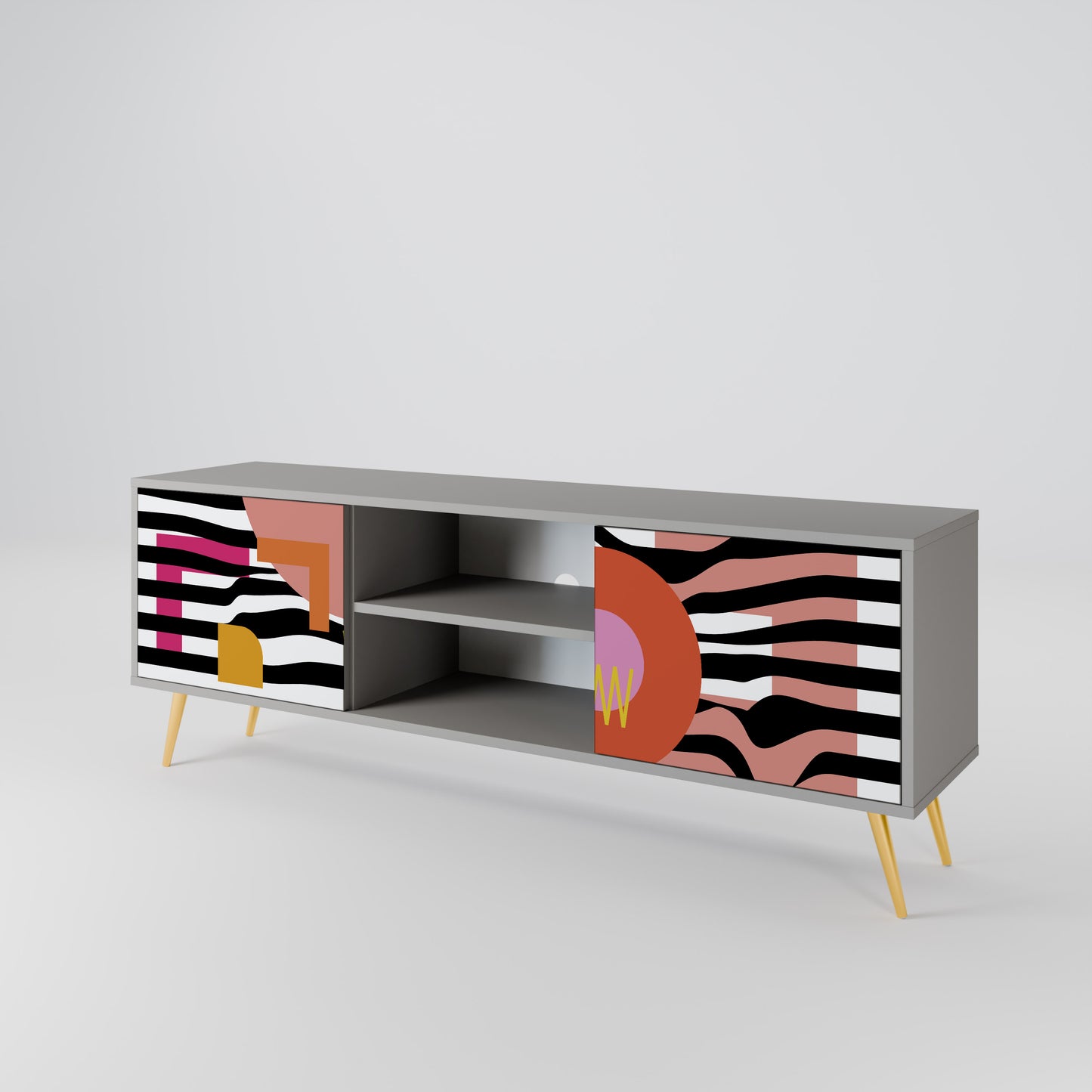 CHROMATIC ABSTRACT 2-Door TV Cabinet