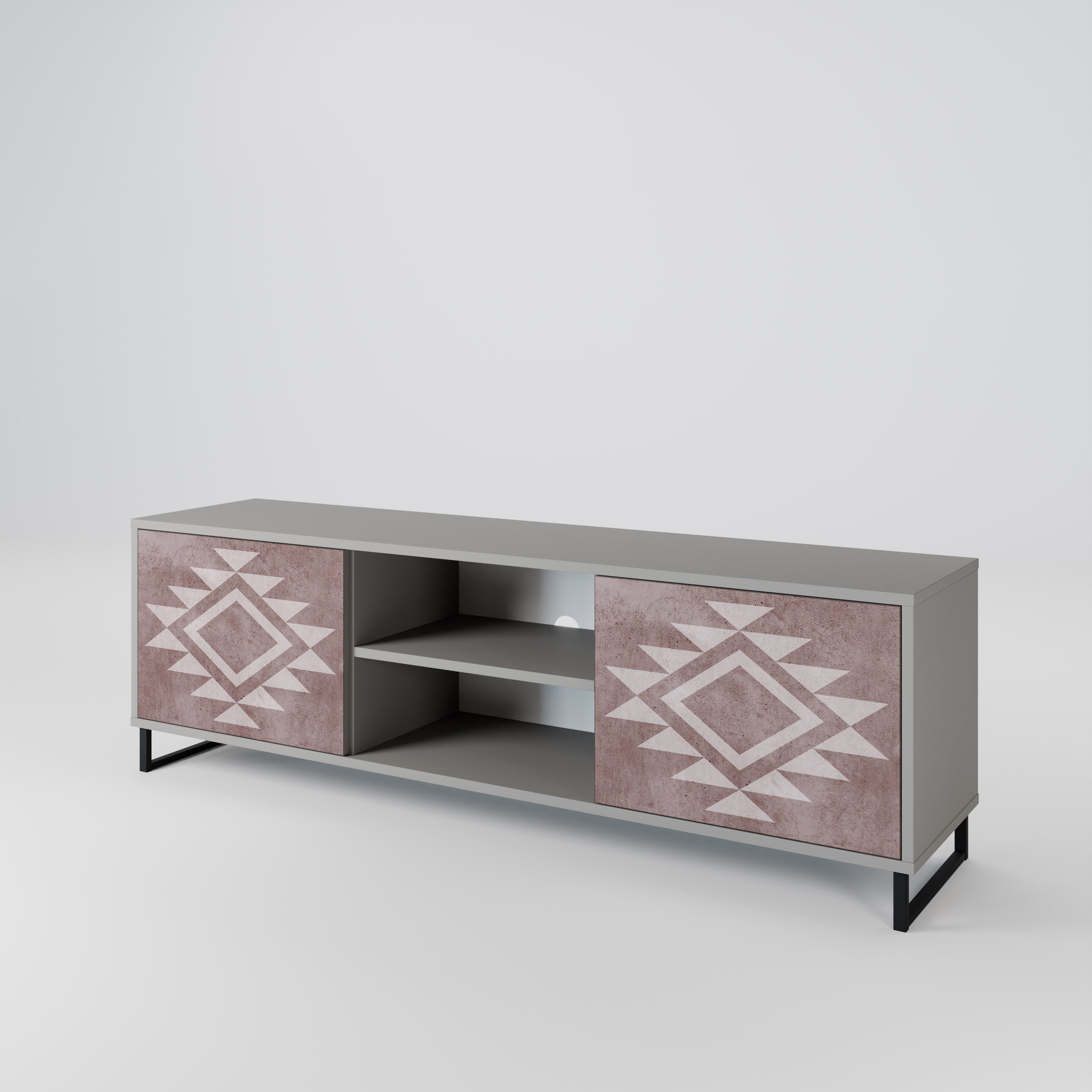 MARVEL MOSAIC 2-Door TV Stand in Grey Finish