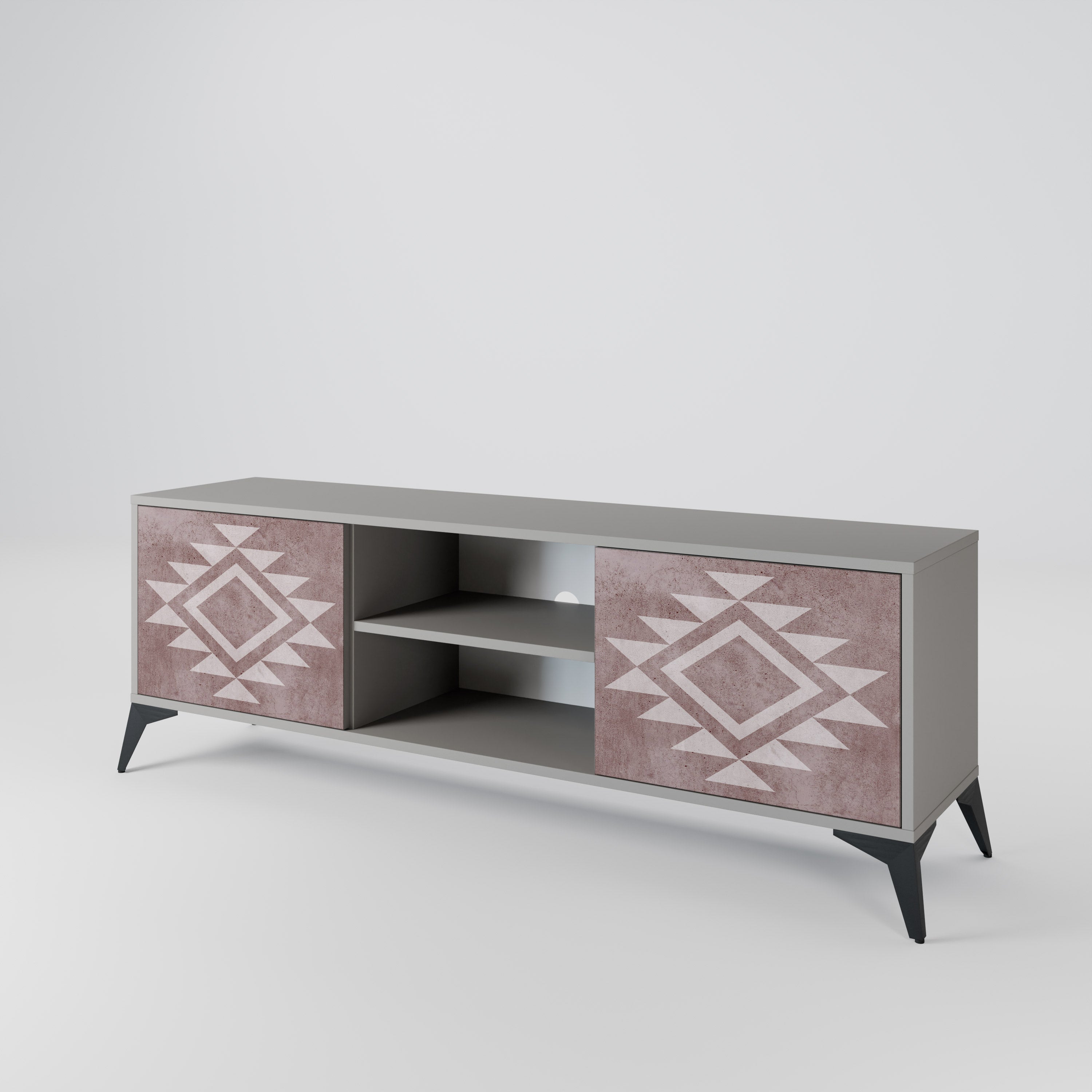 MARVEL MOSAIC 2-Door TV Stand in Grey Finish