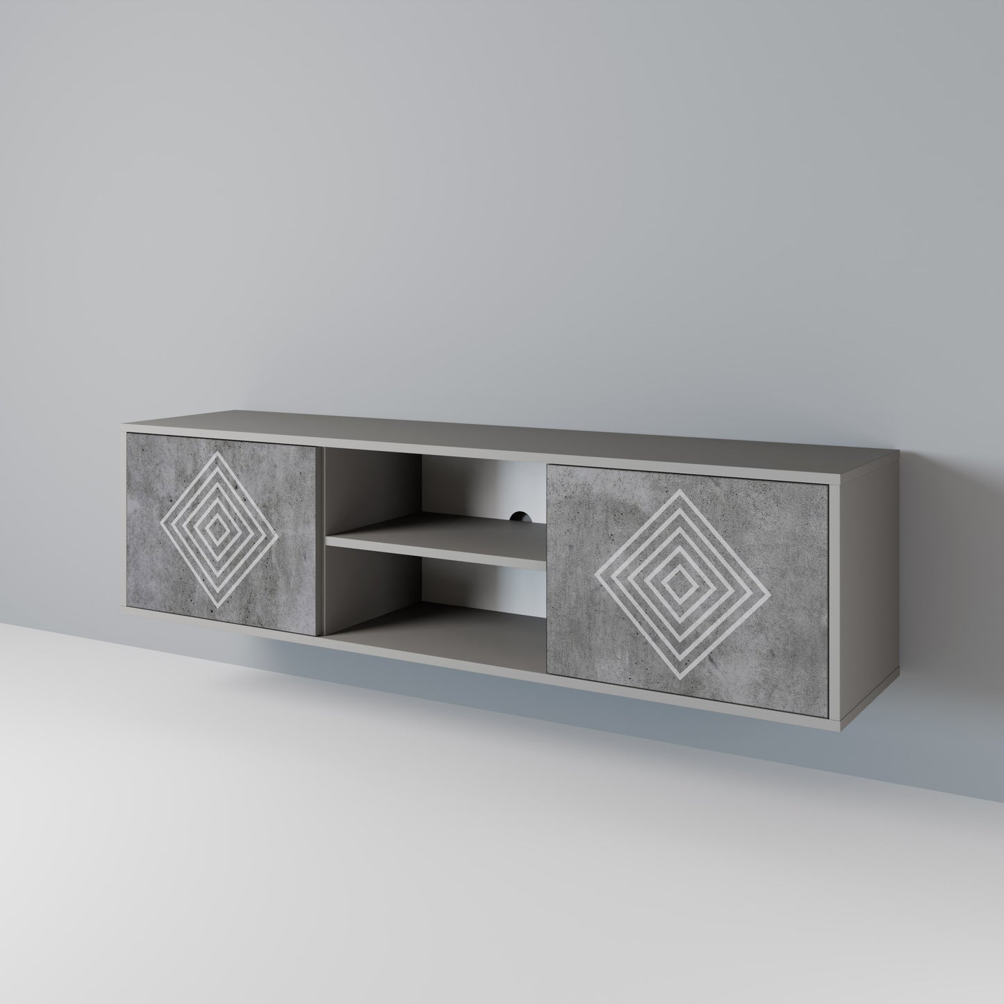 POLYGONAL ARTISTRY 2-Door TV Cabinet