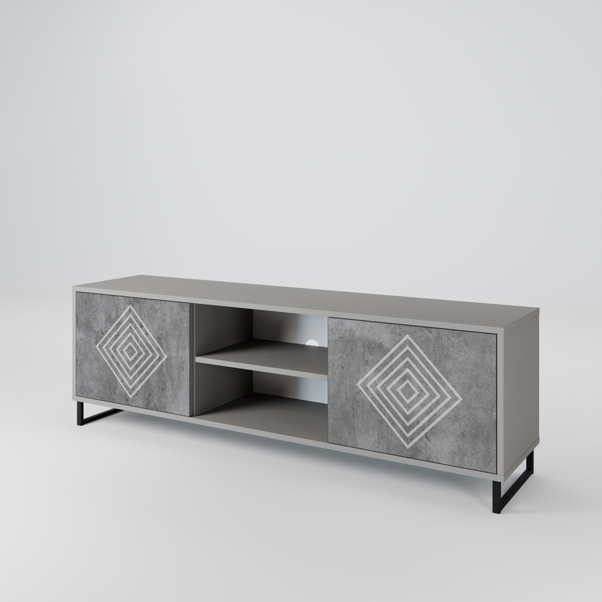 POLYGONAL ARTISTRY 2-Door TV Cabinet