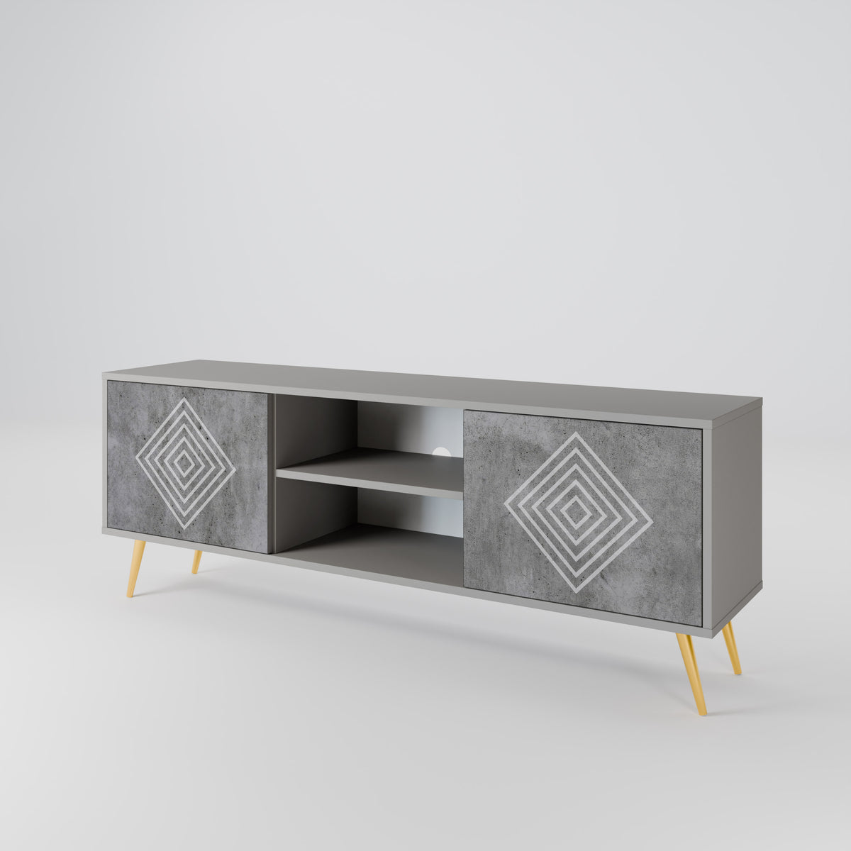 POLYGONAL ARTISTRY 2-Door TV Cabinet