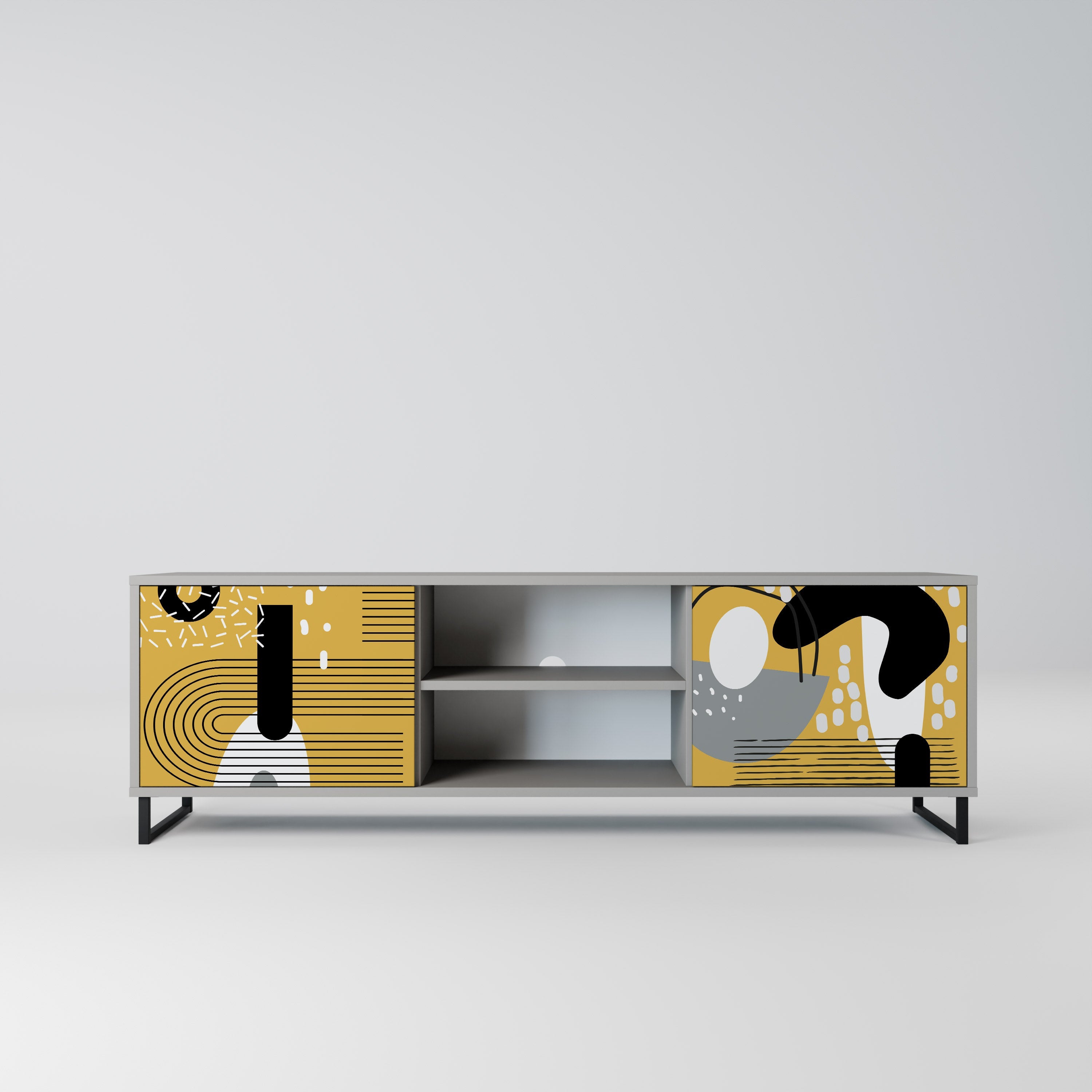 SHAPESHIFT SYMPHONY 2-Door TV Stand in Grey Finish