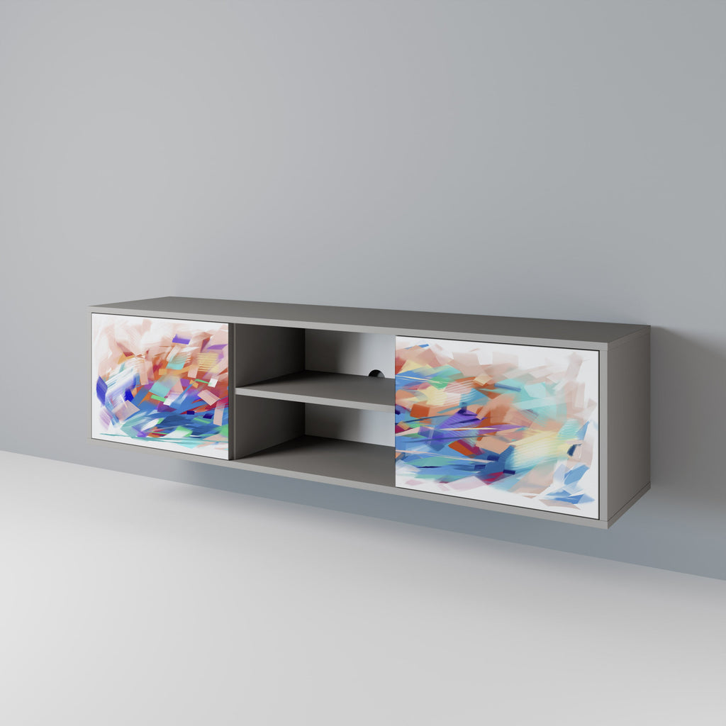 FINESSE MASH-UP 2-Door TV Stand in Grey Finish