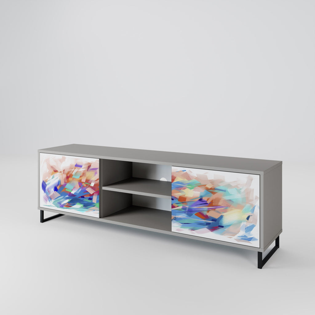 FINESSE MASH-UP 2-Door TV Stand in Grey Finish